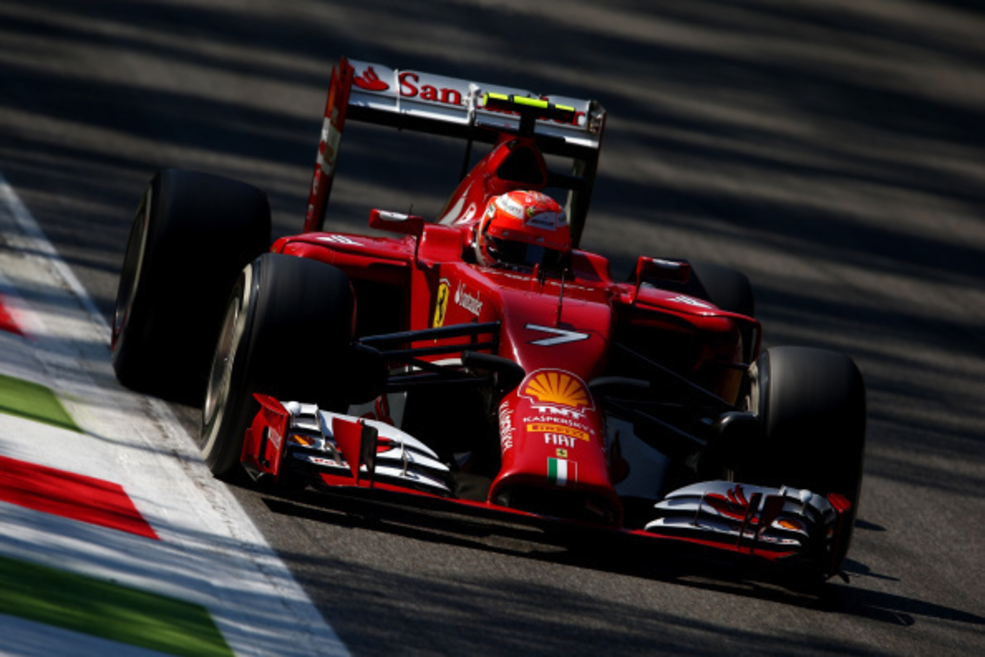 MONZA, ITALY - SEPTEMBER 06: Kimi Raikkonen of Finland and Ferrari drives during Qualifying ahead of the F1 Grand Prix of Italy at Autodromo di Monza on September 6, 2014 in Monza, Italy. (Photo by Paul Gilham/Getty Images) MONZA, ITALY - SEPTEMBER 06: Kimi Raikkonen of Finland and Ferrari drives during Qualifying ahead of the F1 Grand Prix of Italy at Autodromo di Monza on September 6, 2014 in Monza, Italy. (Photo by Paul Gilham/Getty Images)