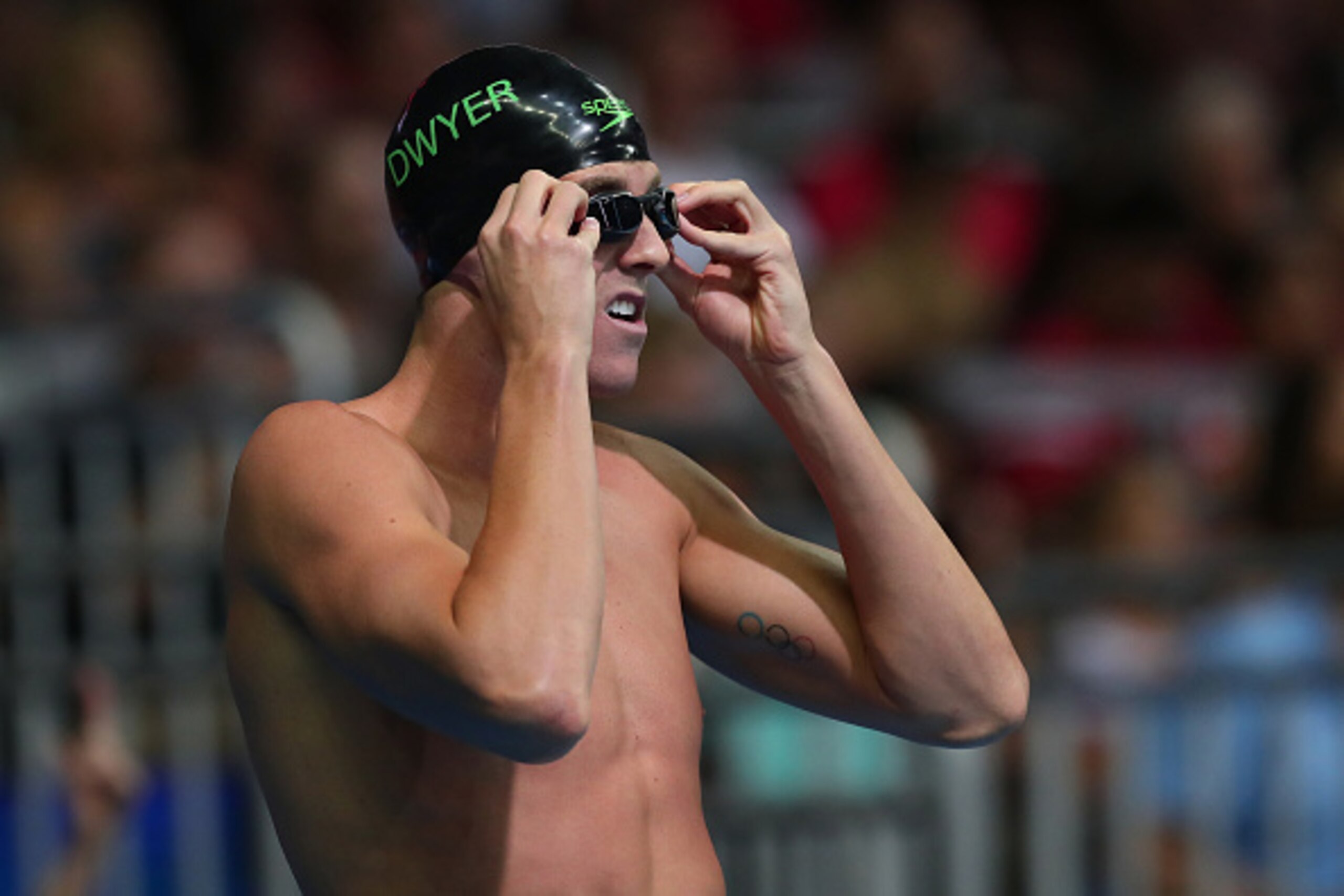 OMAHA, NE - JUNE 29:  Connor Dwyer of the United States prepares to compete in a final heat for the Men's 100 Meter Freestyle during Day Four of the 2016 U.S. Olympic Team Swimming Trials at CenturyLink Center on June 29, 2016 in Omaha, Nebraska.  (Photo 
