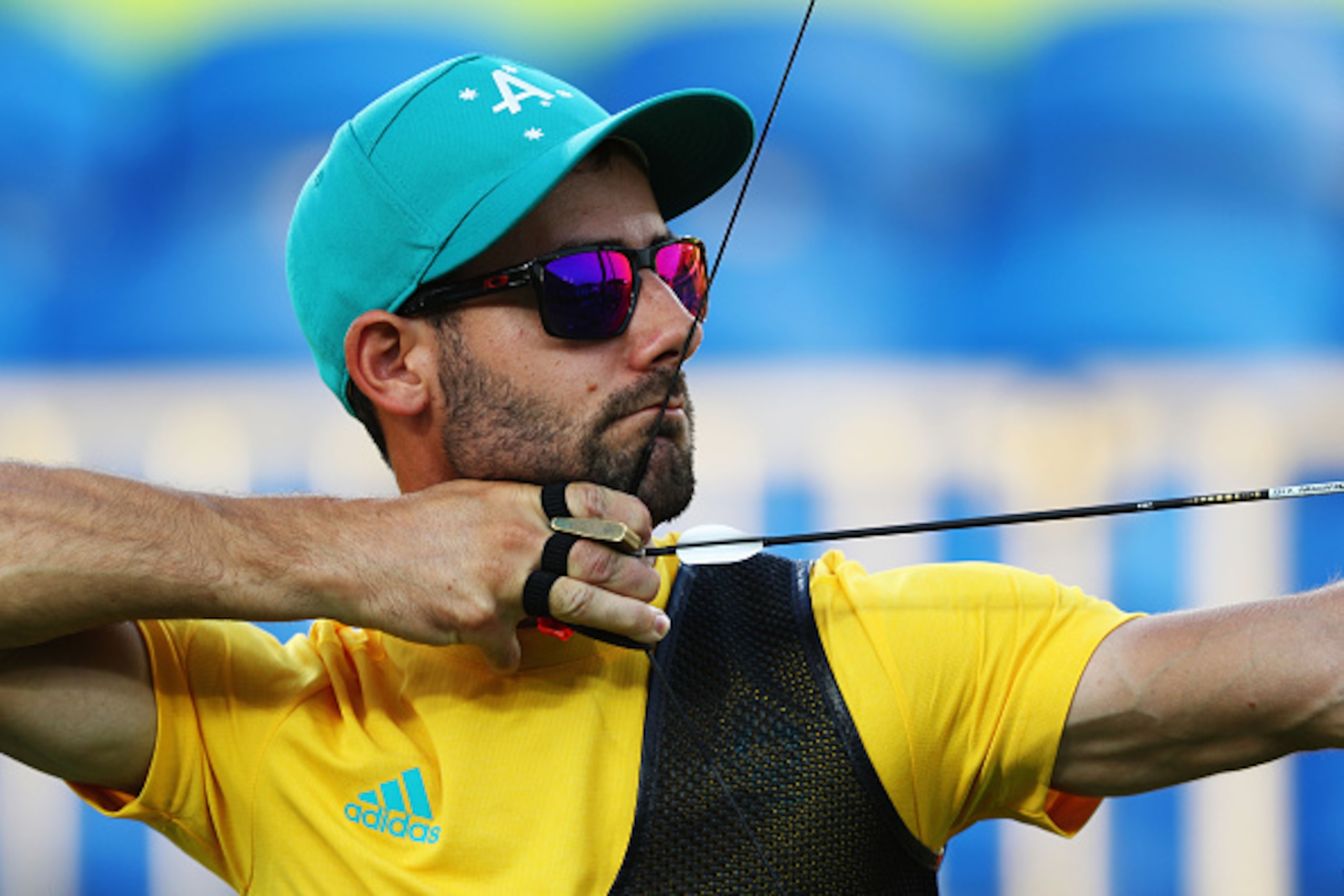 RIO DE JANEIRO, BRAZIL - AUGUST 06:  Taylor Worth of Australia competes against China during the Men's Team Third Place match on Day 1 of the Rio 2016 Olympic Games at the Sambodromo on August 6, 2016 in Rio de Janeiro, Brazil.  (Photo by Paul Gilham/Gett