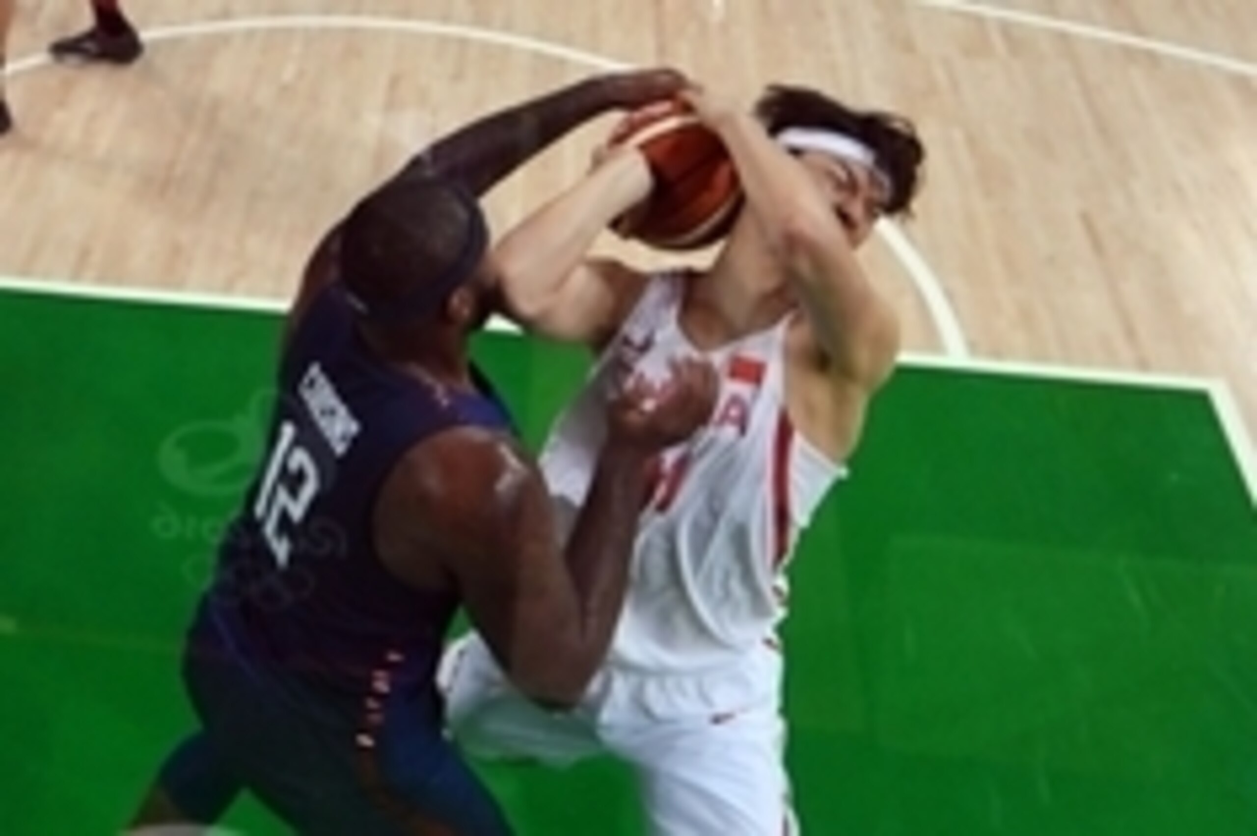 Aug 6, 2016; Rio de Janeiro, Brazil; United States center Demarcus Cousins (12) battles for a ball with China center Zhelin Wang (31) during the preliminary round of the me's basketball in the Rio2016 Summer Olympic Games at Carioca Arena 1. Aug 6, 2016; Rio de Janeiro, Brazil; United States center Demarcus Cousins (12) battles for a ball with China center Zhelin Wang (31) during the preliminary round of the me's basketball in the Rio2016 Summer Olympic Games at Carioca Arena 1.