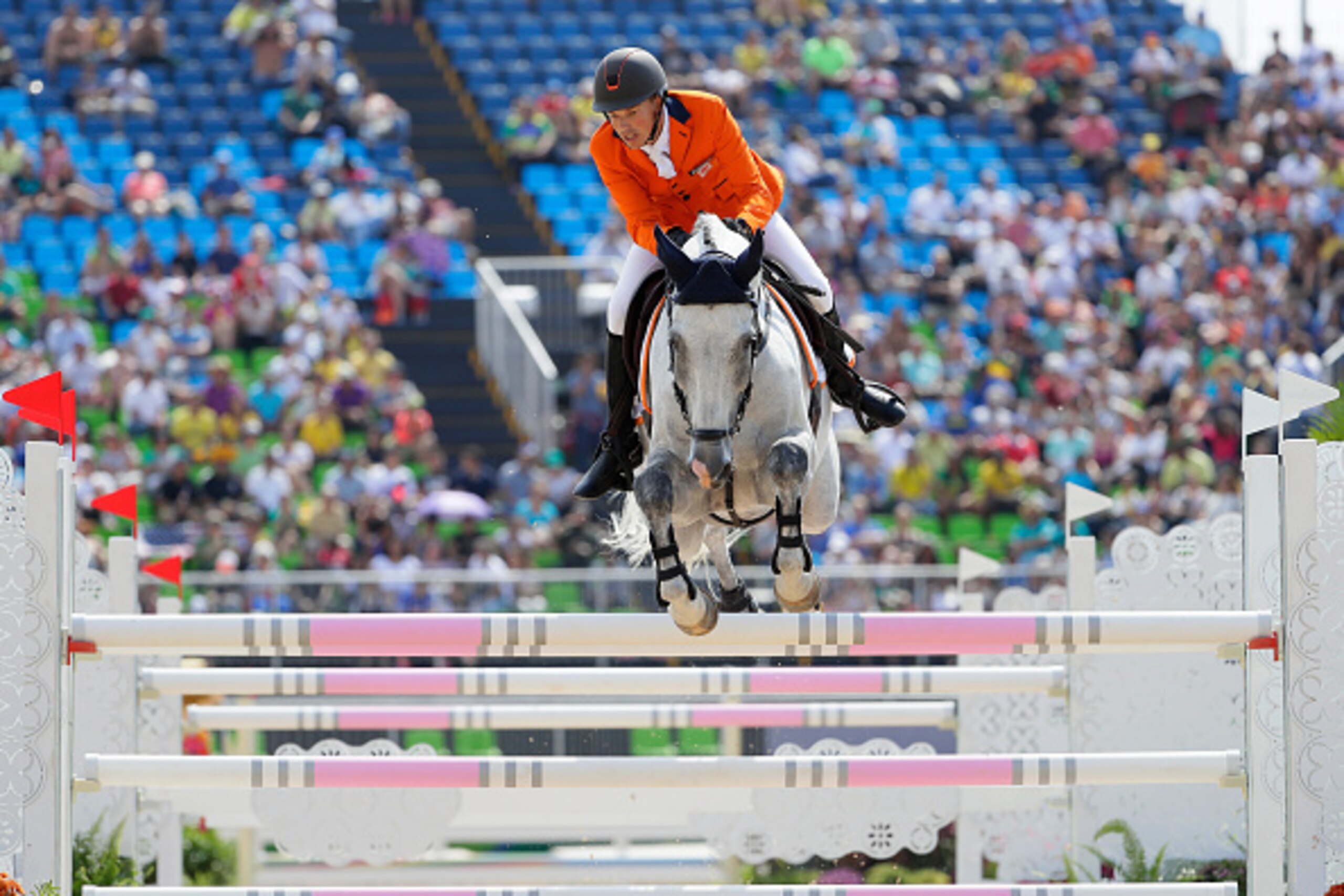 RIO DE JANEIRO, BRAZIL - AUGUST 09:  Tim Lips of the Netherlands riding Bayro during the eventing team jumping final and individual qualifier on Day 4 of the Rio 2016 Olympic Games at the Olympic Equestrian Centre on August 9, 2016 in Rio de Janeiro, Braz