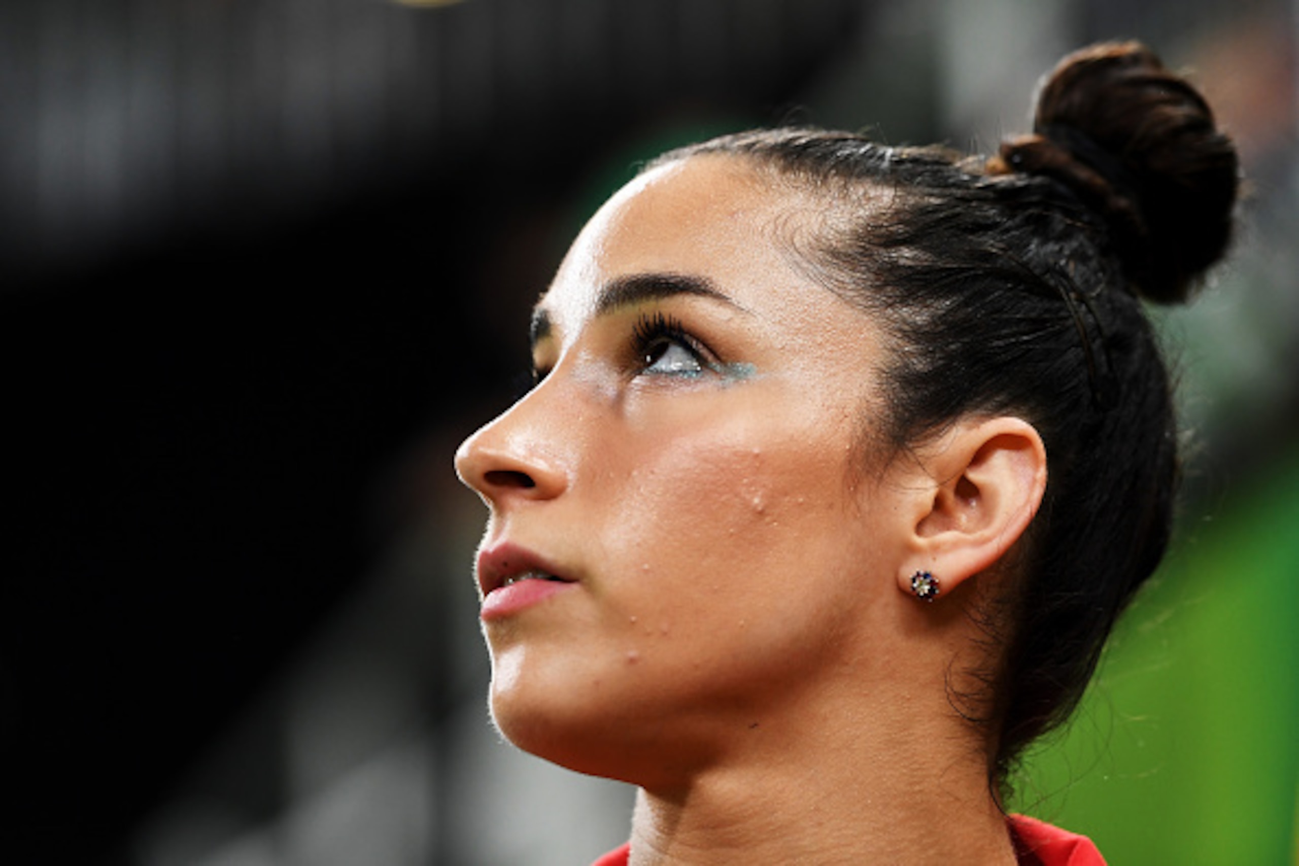 RIO DE JANEIRO, BRAZIL - AUGUST 09:  Alexandra Raisman of the United States looks on during the Artistic Gymnastics Women's Team Final on Day 4 of the Rio 2016 Olympic Games at the Rio Olympic Arena on August 9, 2016 in Rio de Janeiro, Brazil.  (Photo by 