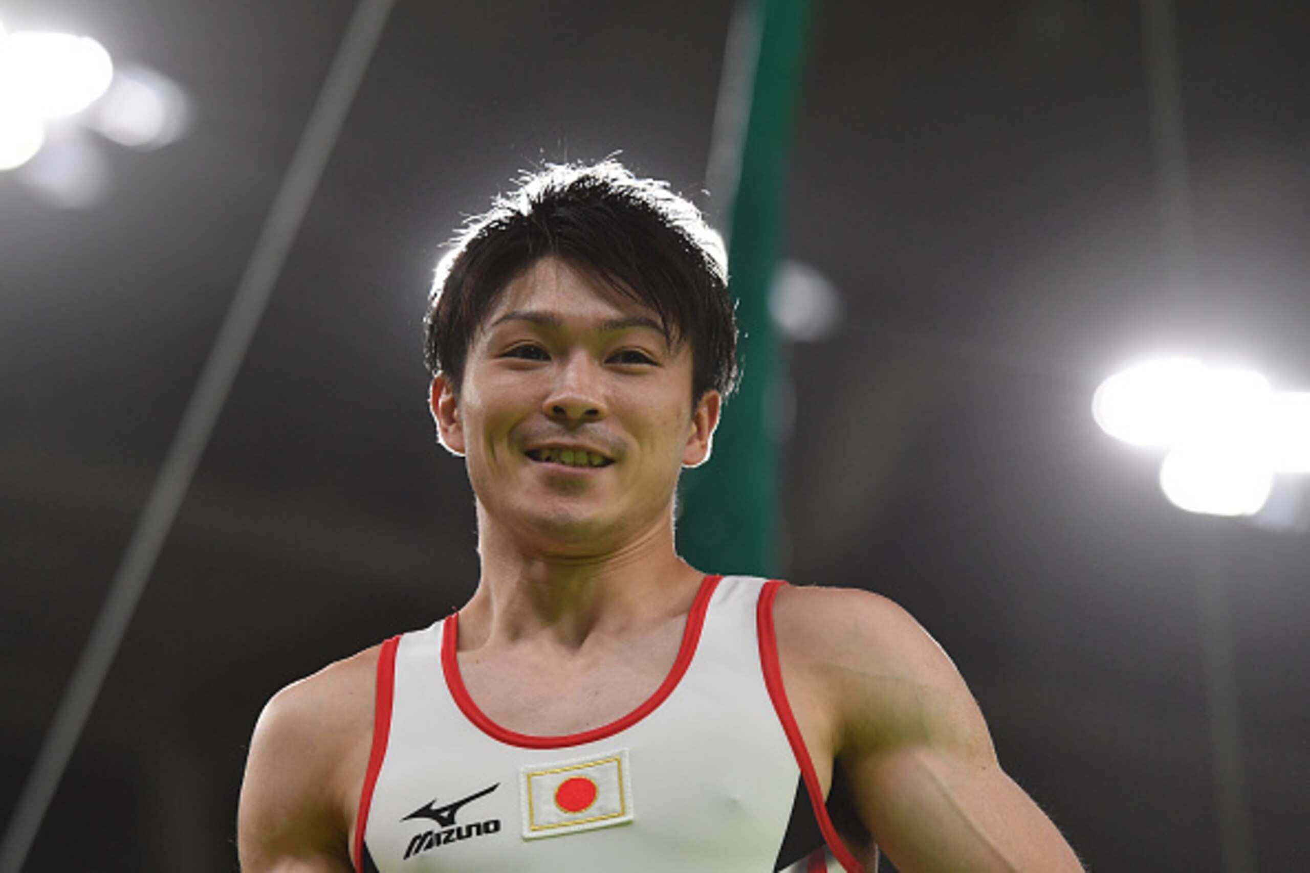 Japan's Kohei Uchimura reacts after competing in the qualifying for the men's rings event of the Artistic Gymnastics at the Olympic Arena during the Rio 2016 Olympic Games in Rio de Janeiro on August 6, 2016. / AFP / Ben STANSALL        (Photo credit shou