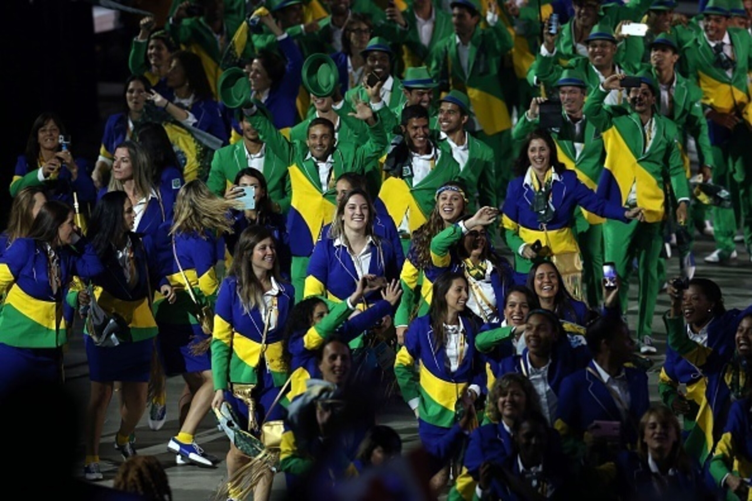 TORONTO, ON - JULY 10:  Brazil enter the stadium for the Parade of Nations during the Opening Ceremony of the Toronto 2015 Pan Am Games at the Pan Am Ceremonies Venue on July 10, 2015 in Toronto, Ontario, Canada.  (Photo by Vaughn Ridley/Getty Images)