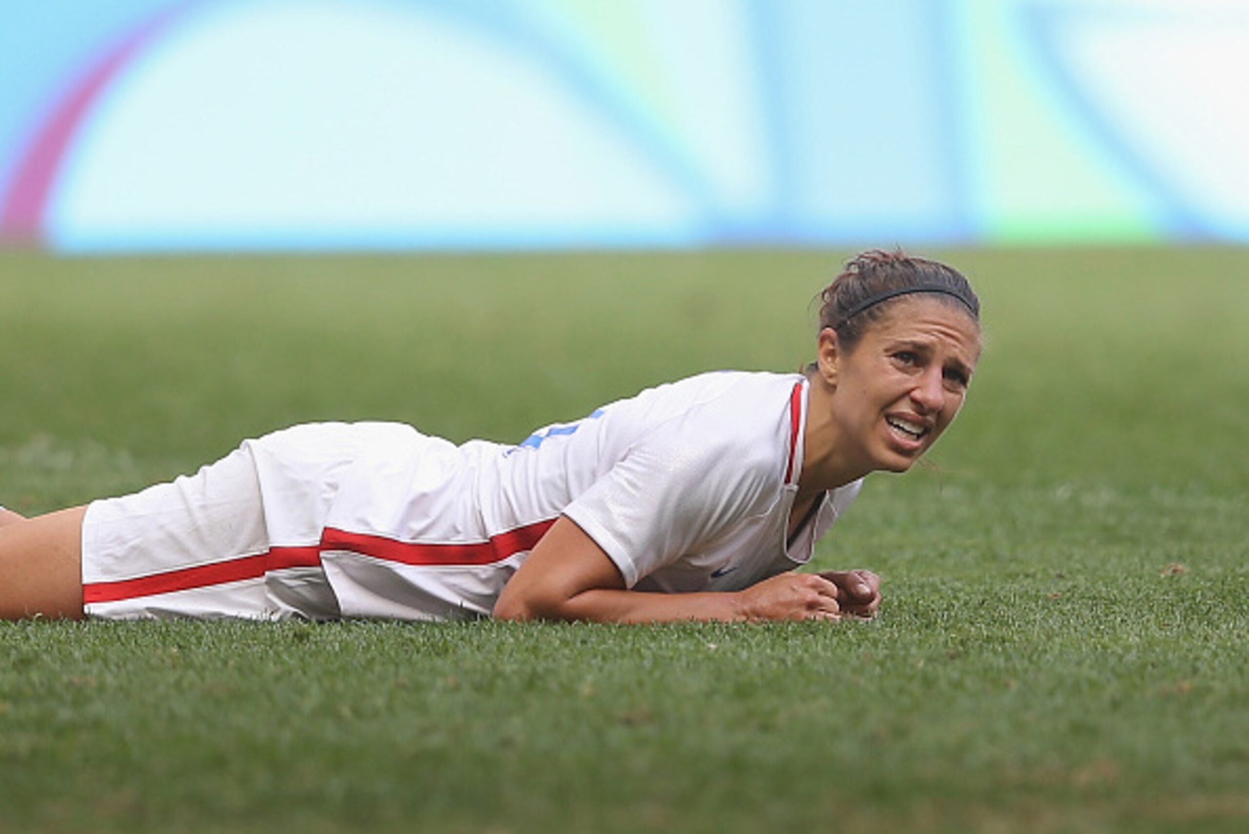 BRASILIA, BRAZIL - AUGUST 12:  Carli Lloyd #10 of United States reacts against Sweden in the second half during the Women's Football Quarterfinal match at Mane Garrincha Stadium on Day 7 of the Rio 2016 Olympic Games on August 12, 2016 in Brasilia, Brazil