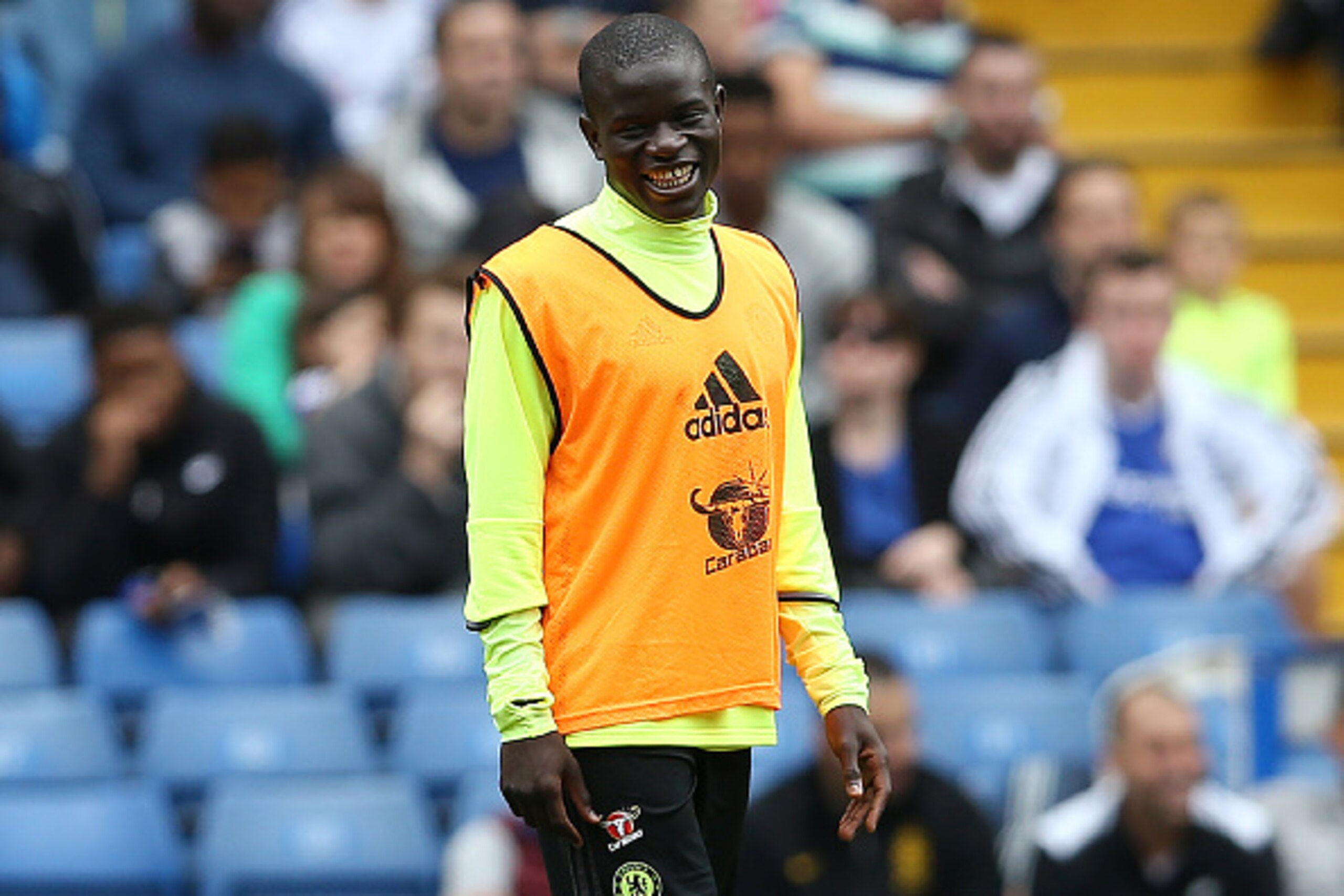 Chelsea's French midfielder N'Golo Kante is pictured as he takes part in a training session at Chelsea's Stamford Bridge Stadium in London on August 10, 2016, ahead of the start of the English Premiership season on Saturday August 13, 2016.  / AFP / JUSTI