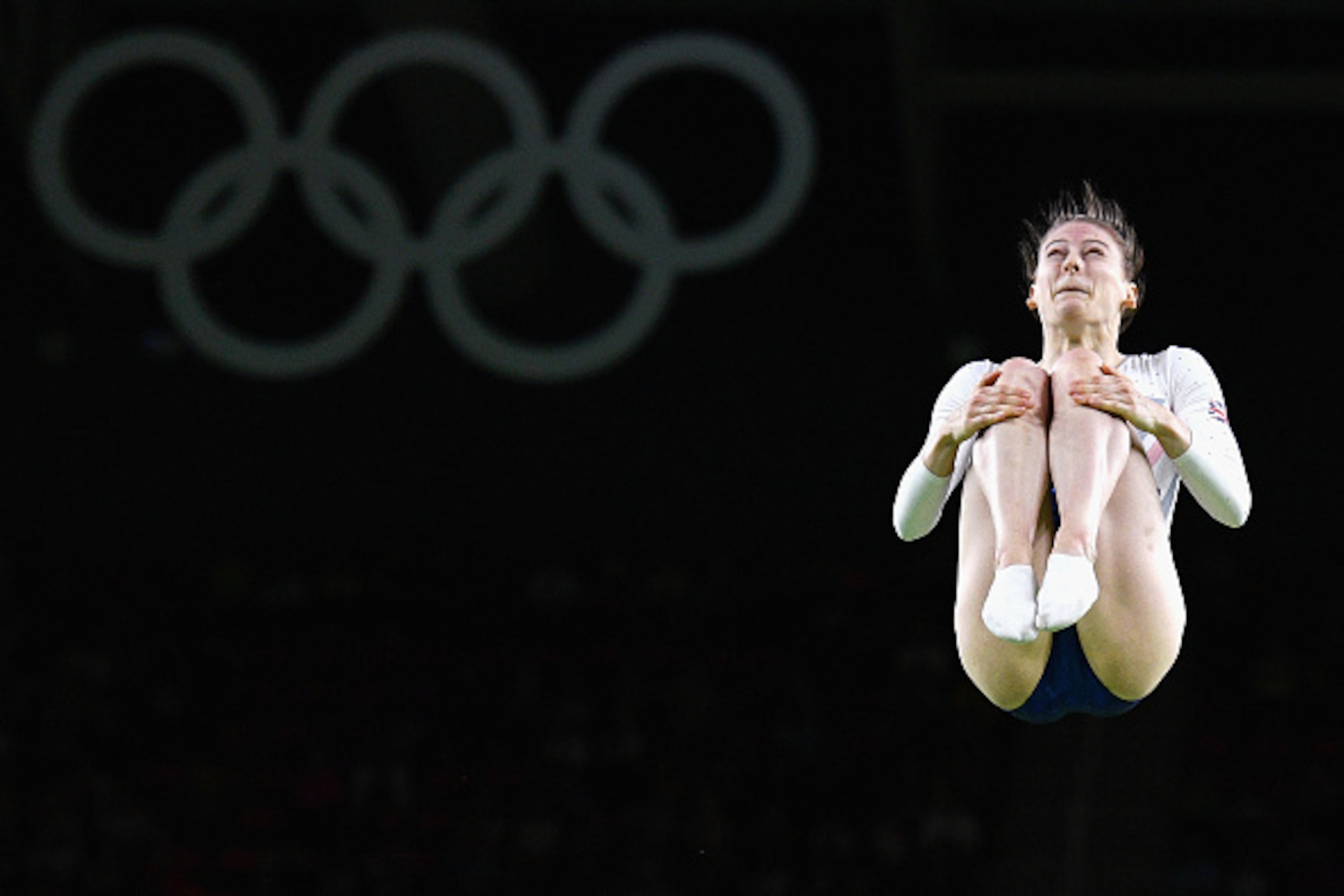 RIO DE JANEIRO, BRAZIL - AUGUST 12:  Bryony Page of Great Britain competes during the Trampoline Gymnastics Women's Qualification on Day 7 of the Rio 2016 Olympic Games at the Rio Olympic Arena on August 12, 2016 in Rio de Janeiro, Brazil.  (Photo by Davi