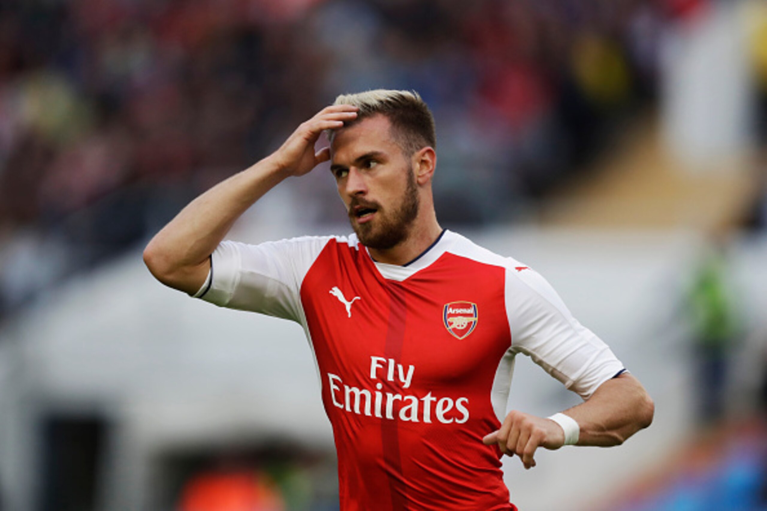 GOTHENBURG, SWEDEN - AUGUST 07: Aaron Ramsey of Arsenal during the Pre-Season Friendly between Arsenal and Manchester City at Ullevi on August 7, 2016 in Gothenburg, Sweden. (Photo by Nils Petter Nilsson/Ombrello/Getty Images)