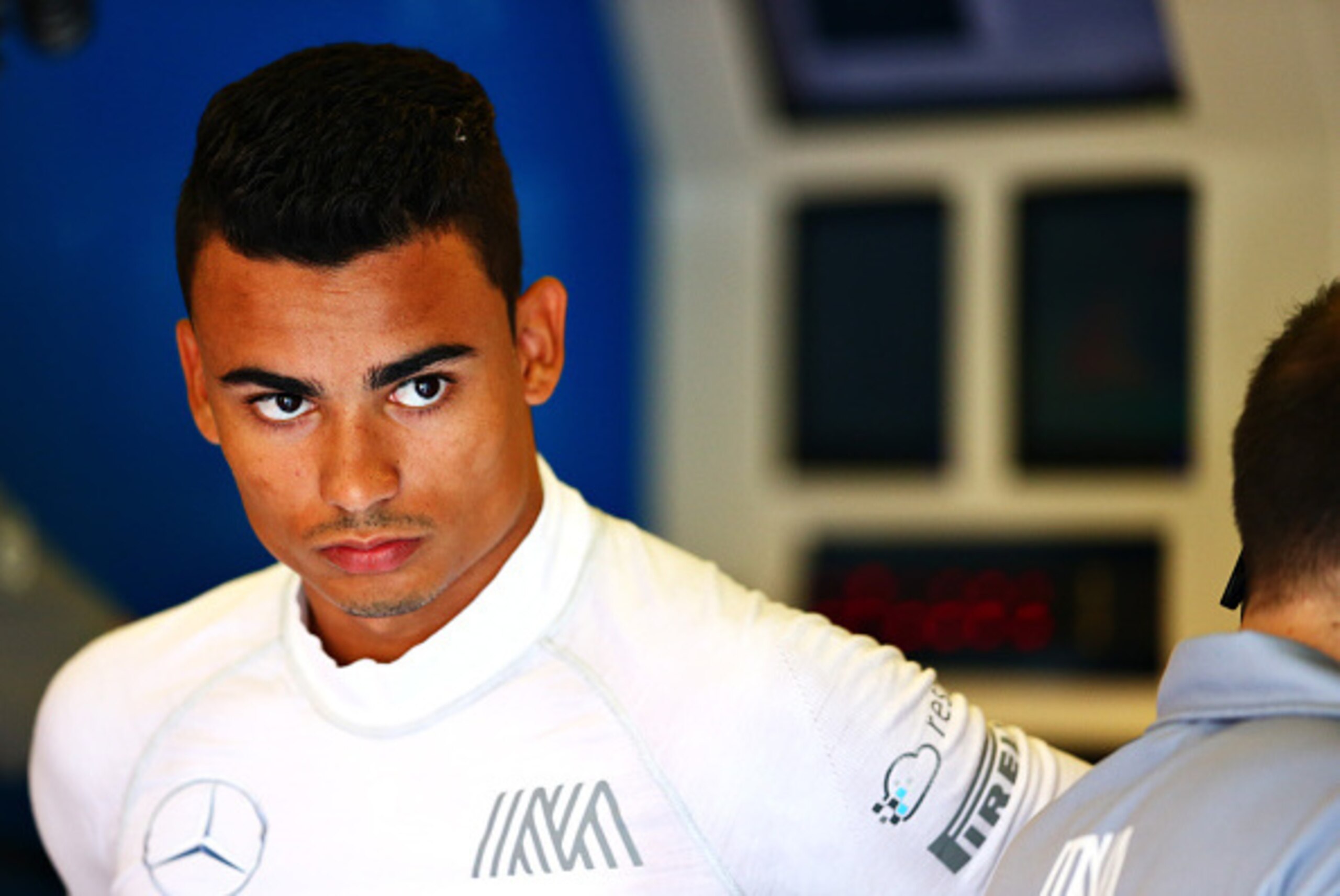 BUDAPEST, HUNGARY - JULY 22:  Pascal Wehrlein of Germany and Manor Racing in the garage during practice for the Formula One Grand Prix of Hungary at Hungaroring on July 22, 2016 in Budapest, Hungary.  (Photo by Dan Istitene/Getty Images)