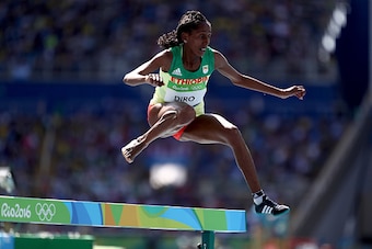 RIO DE JANEIRO, BRAZIL - AUGUST 13:  Etenesh Diro of Ethiopia competes in the Women's 3000m Steeplechase Round 1 on Day 8 of the Rio 2016 Olympic Games at the Olympic Stadium on August 13, 2016 in Rio de Janeiro, Brazil.  (Photo by Paul Gilham/Getty Image