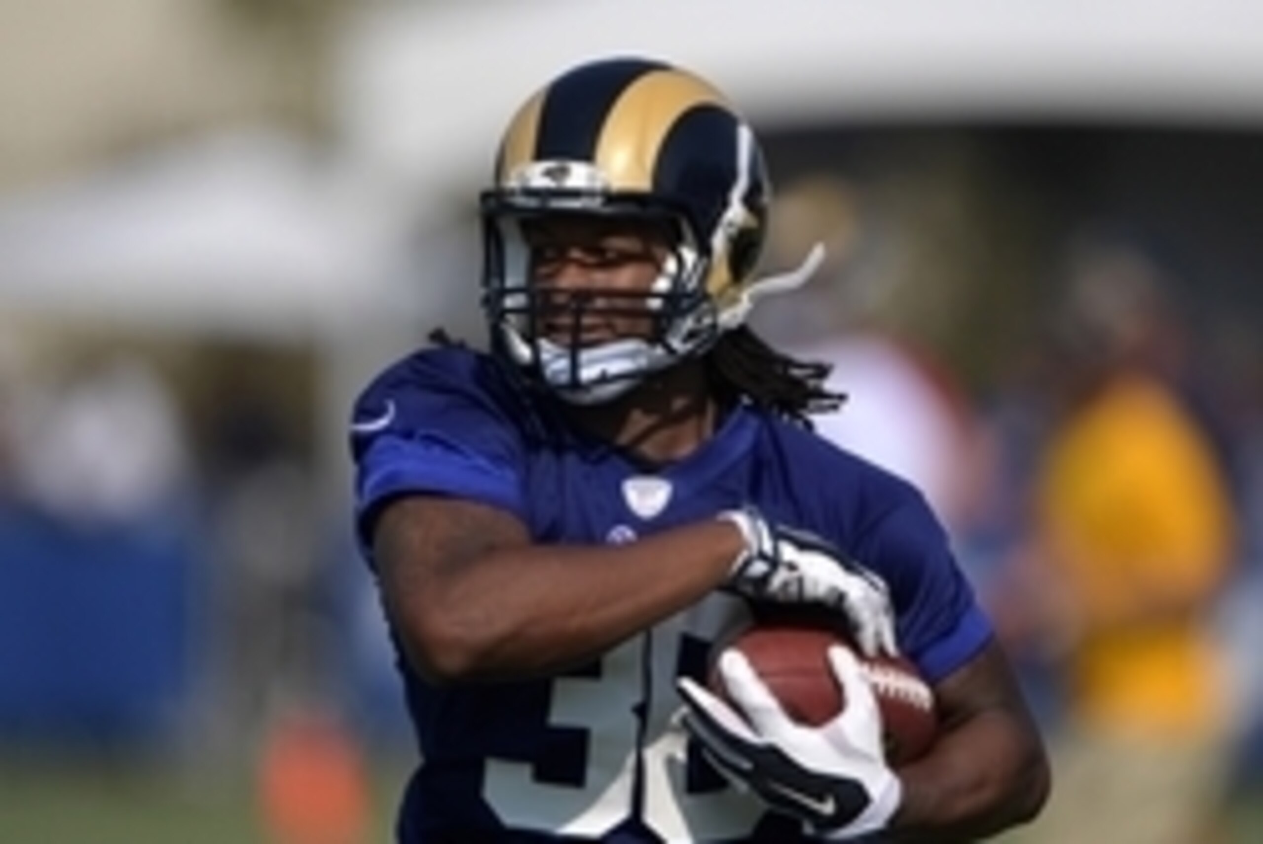Jul 31, 2016; Irvine, CA, USA; Los Angeles Rams running back Todd Gurley (30) carries the ball at training camp at UC Irvine. Mandatory Credit: Kirby Lee-USA TODAY Sports Jul 31, 2016; Irvine, CA, USA; Los Angeles Rams running back Todd Gurley (30) carries the ball at training camp at UC Irvine. Mandatory Credit: Kirby Lee-USA TODAY Sports