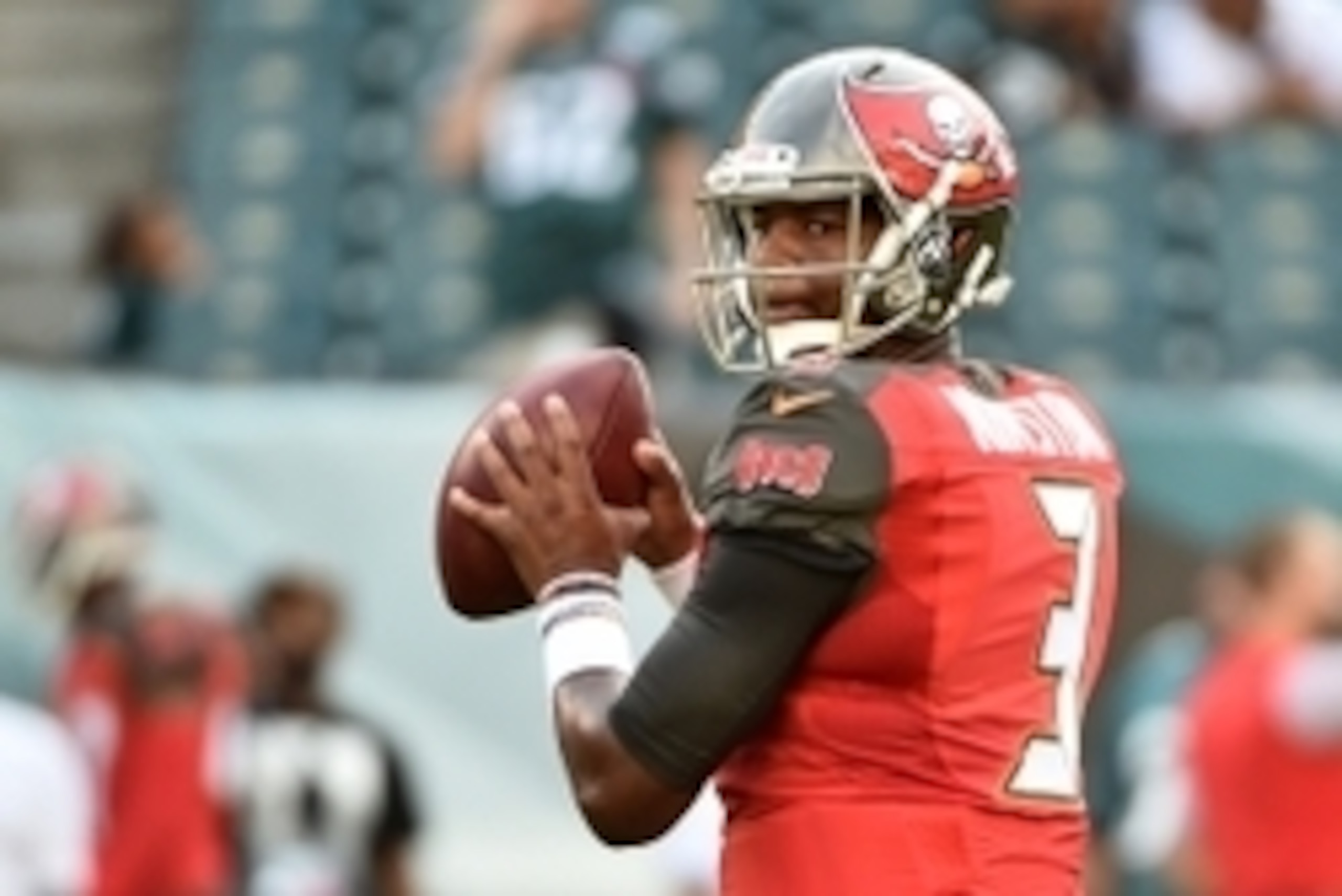 Aug 11, 2016; Philadelphia, PA, USA; Tampa Bay Buccaneers quarterback Jameis Winston (3) throws a pass before game against the Philadelphia Eagles at Lincoln Financial Field. Mandatory Credit: Eric Hartline-USA TODAY Sports Aug 11, 2016; Philadelphia, PA, USA; Tampa Bay Buccaneers quarterback Jameis Winston (3) throws a pass before game against the Philadelphia Eagles at Lincoln Financial Field. Mandatory Credit: Eric Hartline-USA TODAY Sports