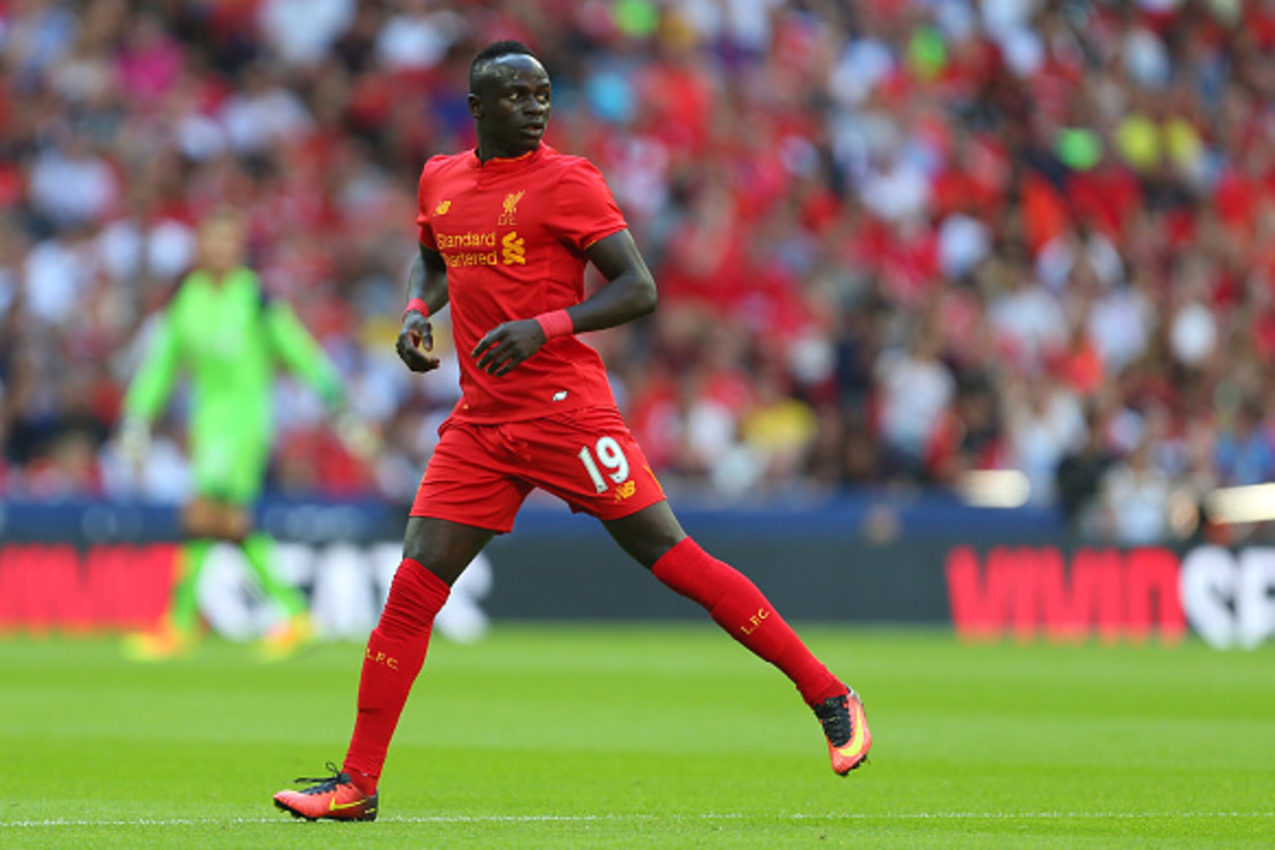 LONDON, ENGLAND - AUGUST 06: Sadio Mane of Liverpool during the International Champions Cup 2016 match between Liverpool and Barcelona at Wembley Stadium on August 6, 2016 in London, England. (Photo by Catherine Ivill - AMA/Getty Images)