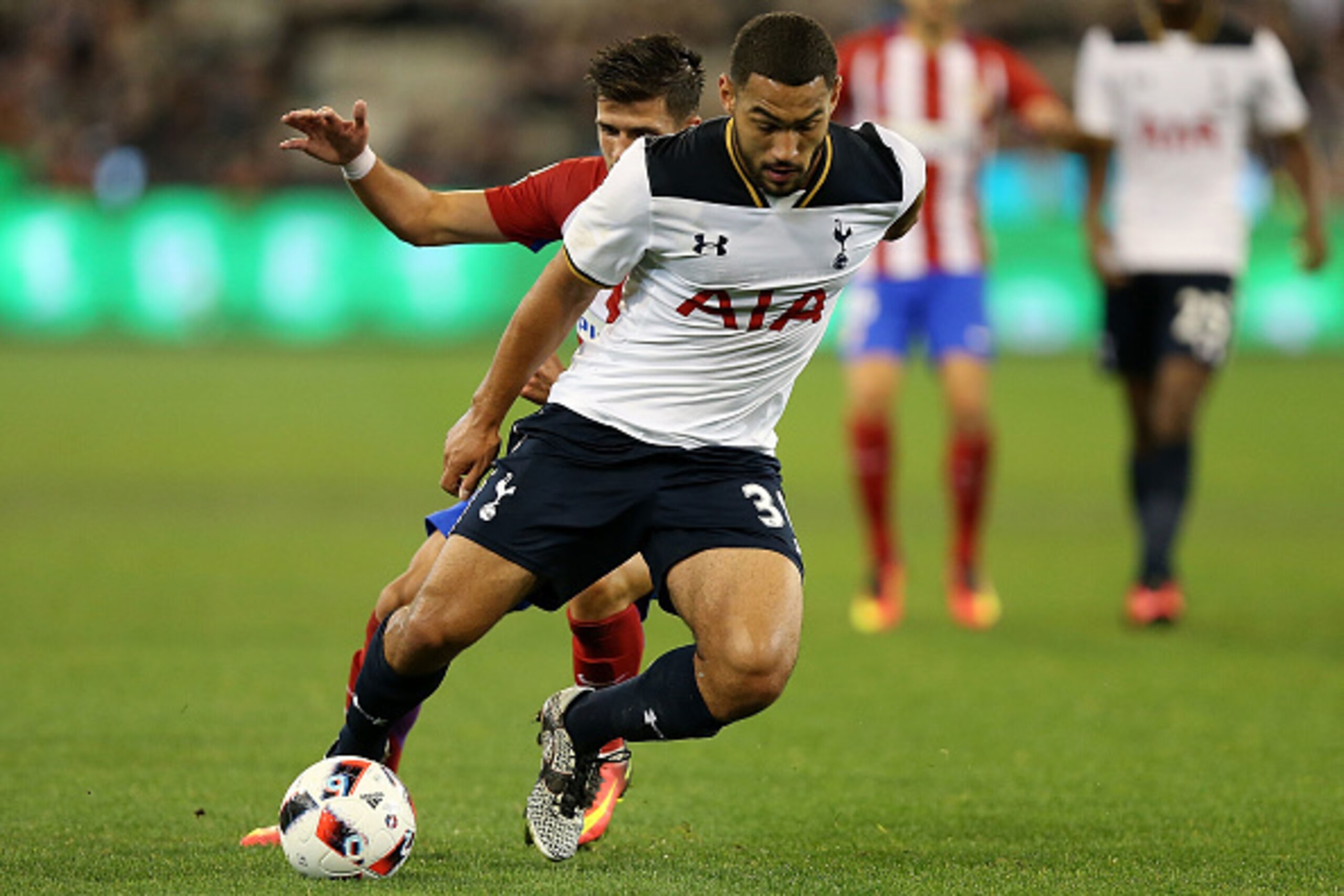 MELBOURNE, AUSTRALIA - JULY 29:  Cameron Carter-Vickers of Tottenham runs with the ball during 2016 International Champions Cup Australia match between Tottenham Hotspur and Atletico de Madrid at Melbourne Cricket Ground on July 29, 2016 in Melbourne, Aus