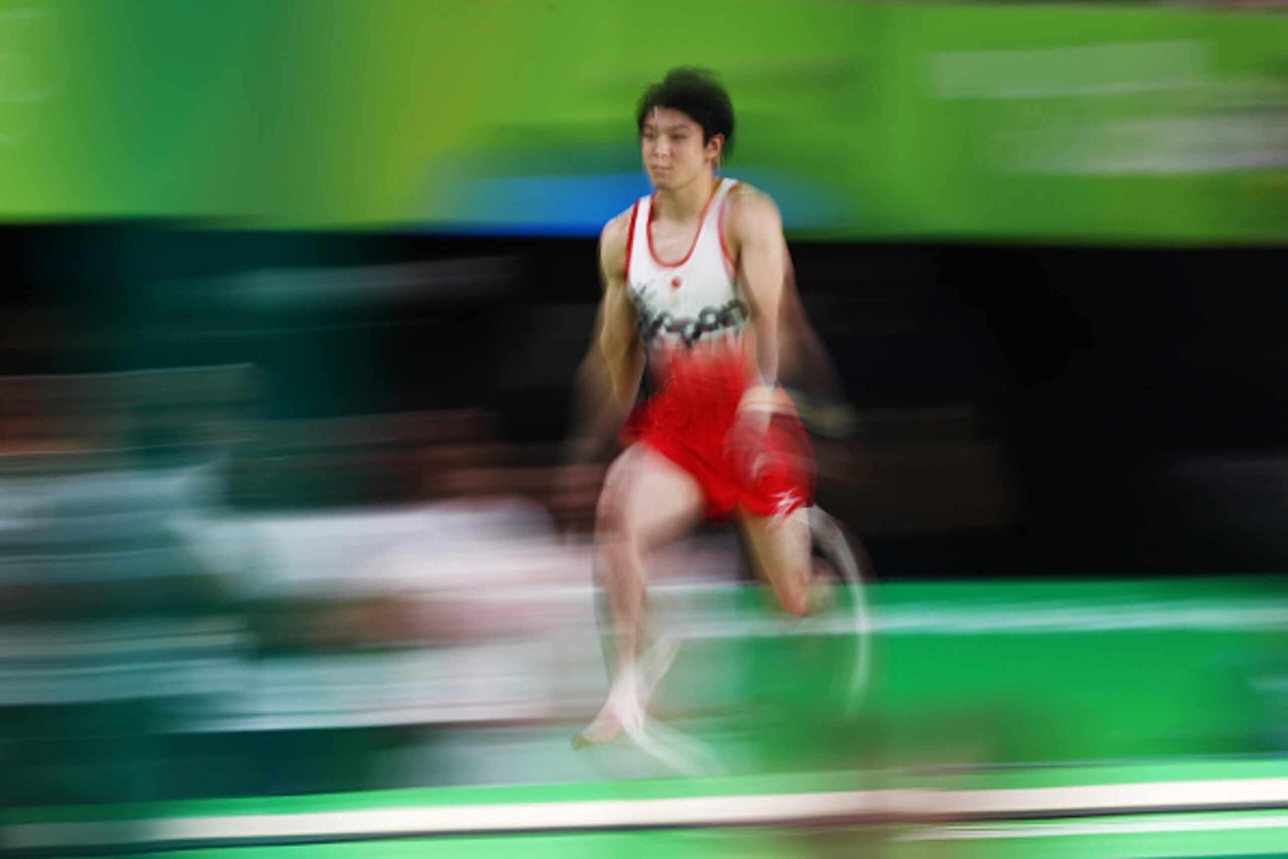 RIO DE JANEIRO, BRAZIL - AUGUST 10: Kohei Uchimura of Japan competes on the vault during the Men's Individual All-Around final on Day 5 of the Rio 2016 Olympic Games at the Rio Olympic Arena on August 10, 2016 in Rio de Janeiro, Brazil. (Photo by Ryan P RIO DE JANEIRO, BRAZIL - AUGUST 10: Kohei Uchimura of Japan competes on the vault during the Men's Individual All-Around final on Day 5 of the Rio 2016 Olympic Games at the Rio Olympic Arena on August 10, 2016 in Rio de Janeiro, Brazil. (Photo by Ryan P