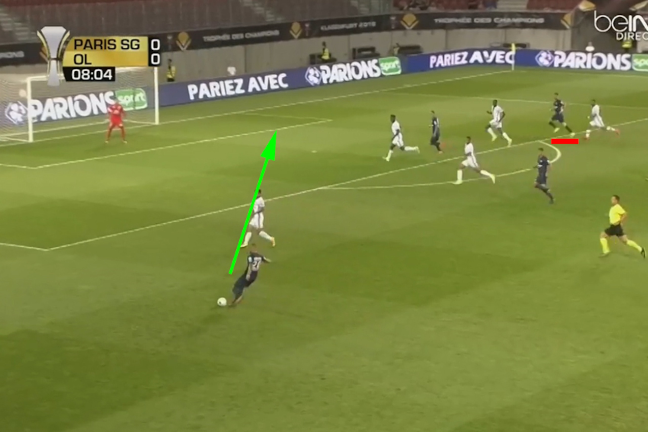 Kurzawa picked out Pastore beautifully.