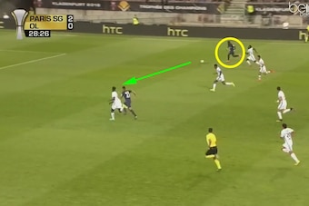 Lyon were ripped open but saved by a bad pass. Lyon were ripped open but saved by a bad pass.