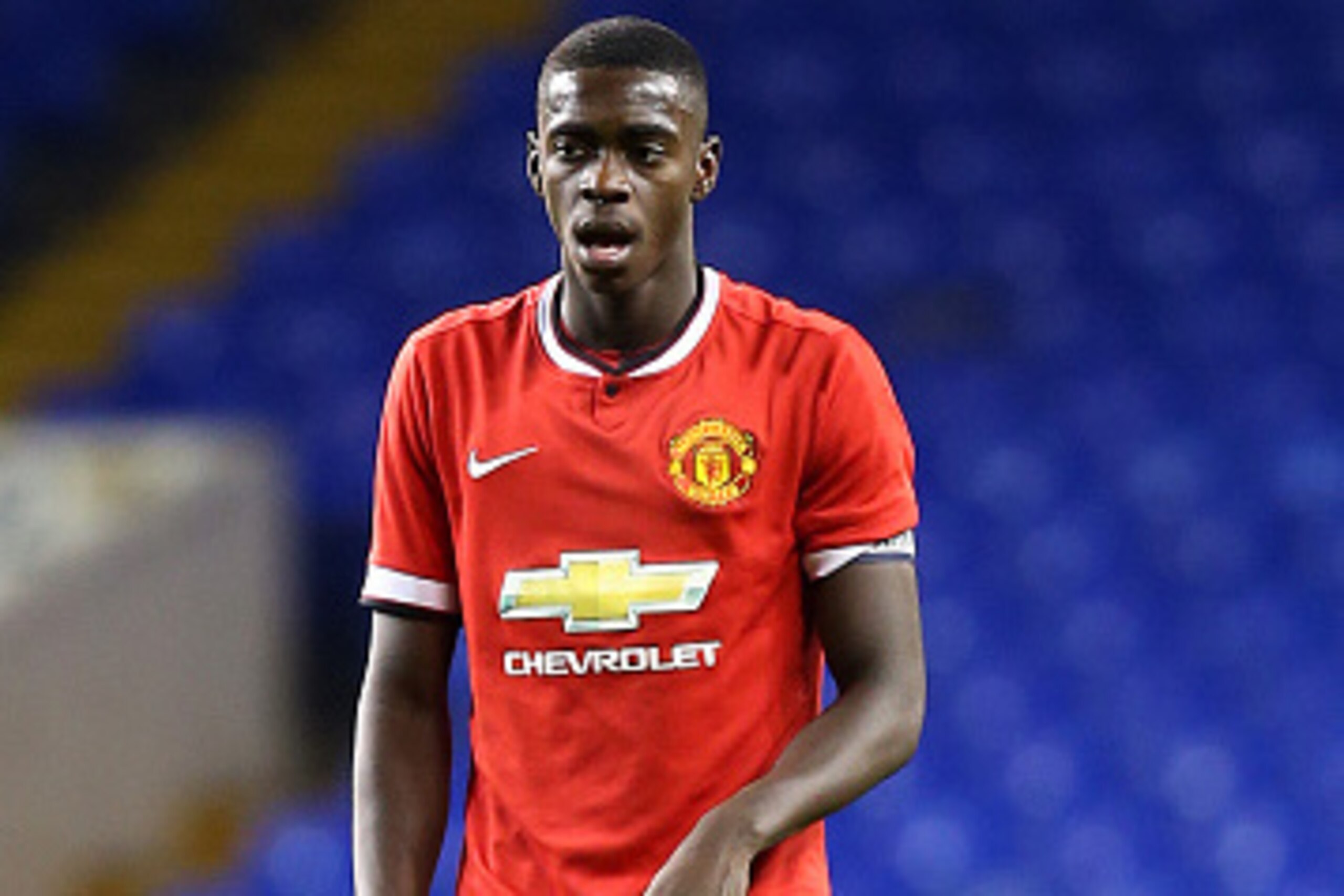 LONDON, ENGLAND - FEBRUARY 09: Axel Tuanzebe of Man United during the FA Youth Cup Fifth Round match between Tottenham Hotspur and Manchester United at White Hart Lane on February 09, 2015 in London, England. (Photo by Charlie Crowhurst/Getty Images)