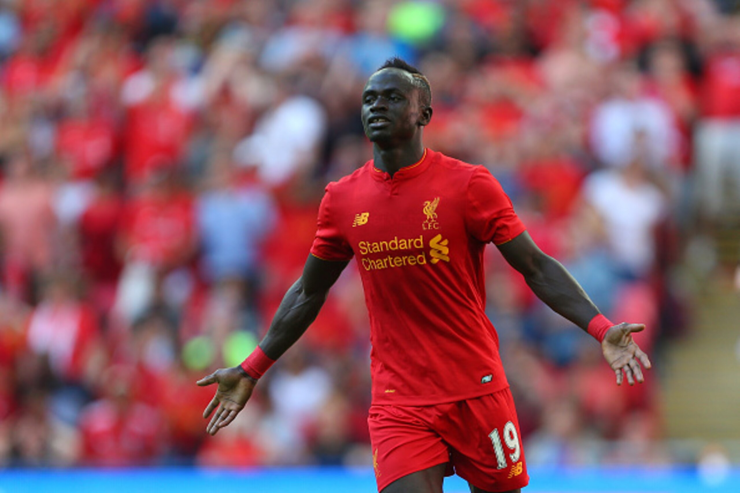 LONDON, ENGLAND - AUGUST 06: Sadio Mane of Liverpool during the International Champions Cup 2016 match between Liverpool and Barcelona at Wembley Stadium on August 6, 2016 in London, England. (Photo by Catherine Ivill - AMA/Getty Images)