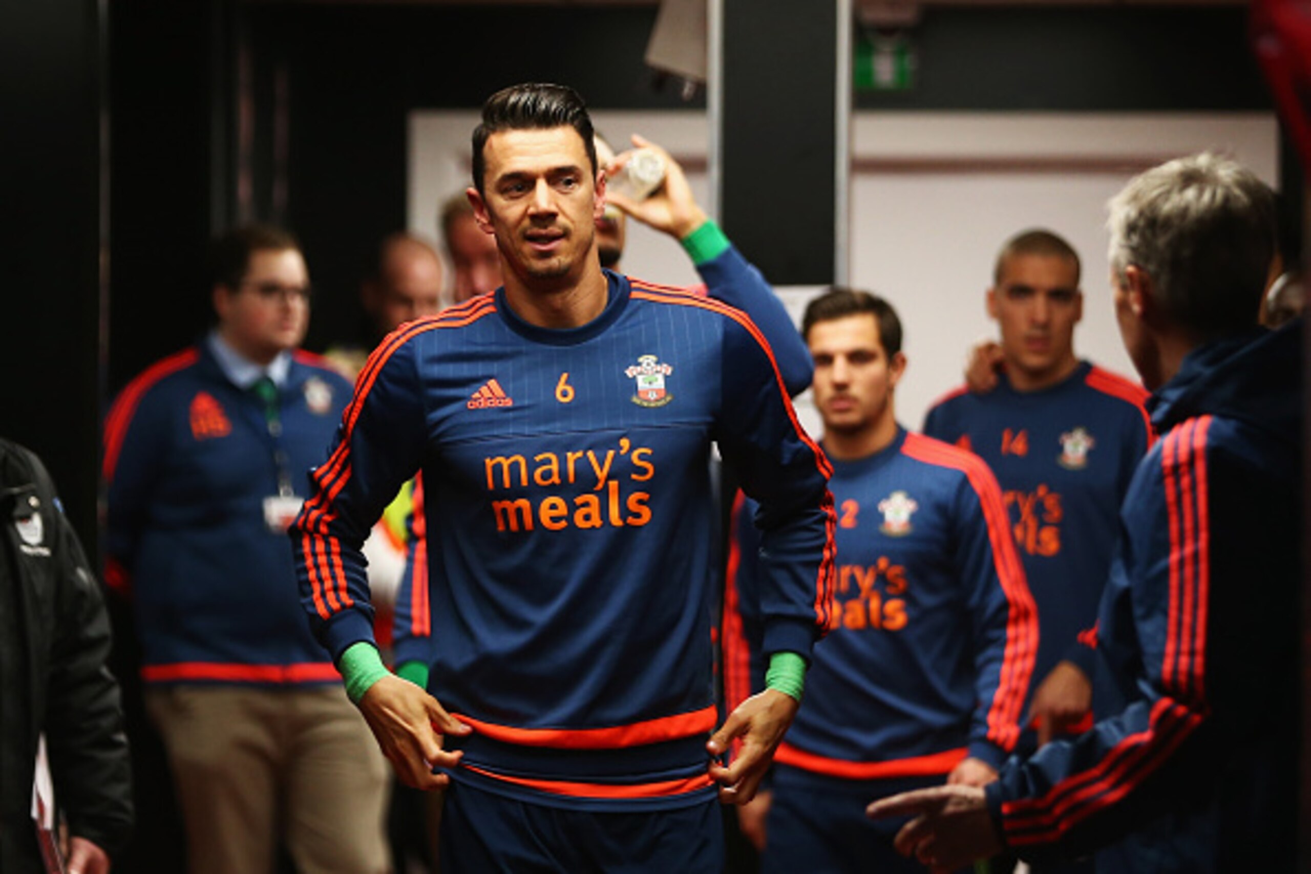 BOURNEMOUTH, ENGLAND - MARCH 01:  Jose Fonte of Southampton is seen in the tunnel for warm up prior to the Barclays Premier League match between A.F.C. Bournemouth and Southampton at Vitality Stadium on March 1, 2016 in Bournemouth, England.  (Photo by Mi