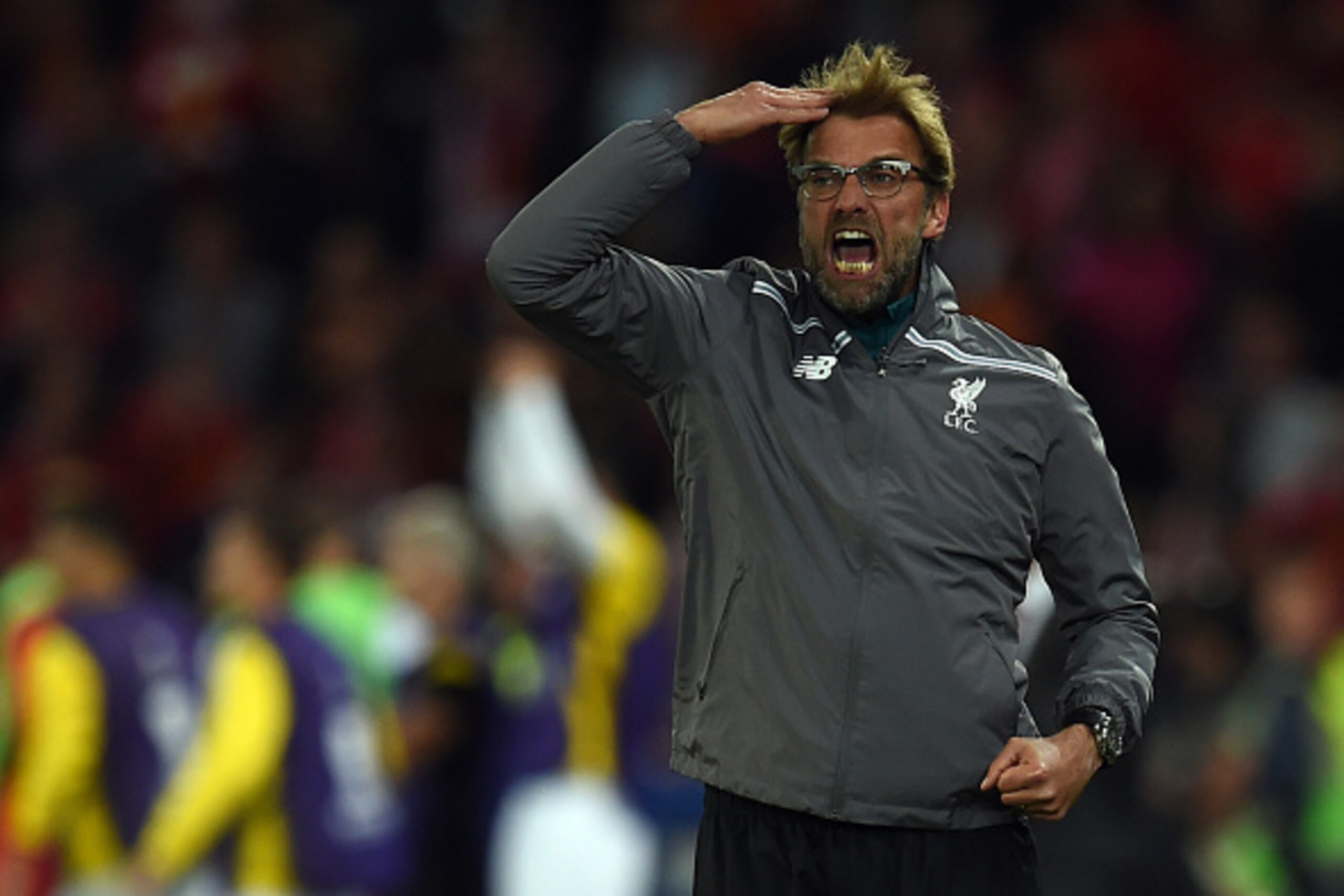 Liverpool's German head coach Jurgen Klopp reacts during the UEFA Europa League final football match between Liverpool FC and Sevilla FC at the St Jakob-Park stadium in Basel, on May 18, 2016.   AFP PHOTO / PAUL ELLIS / AFP / PAUL ELLIS        (Photo cred