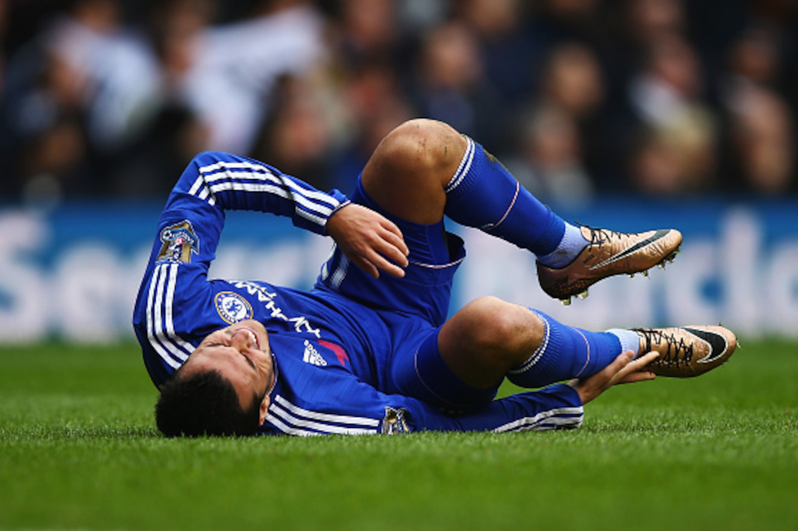 LONDON, ENGLAND - NOVEMBER 29: Pedro of Chelsea is injured during the Barclays Premier League match between Tottenham Hotspur and Chelsea at White Hart Lane on November 29, 2015 in London, England. (Photo by Clive Rose/Getty Images) LONDON, ENGLAND - NOVEMBER 29: Pedro of Chelsea is injured during the Barclays Premier League match between Tottenham Hotspur and Chelsea at White Hart Lane on November 29, 2015 in London, England. (Photo by Clive Rose/Getty Images)