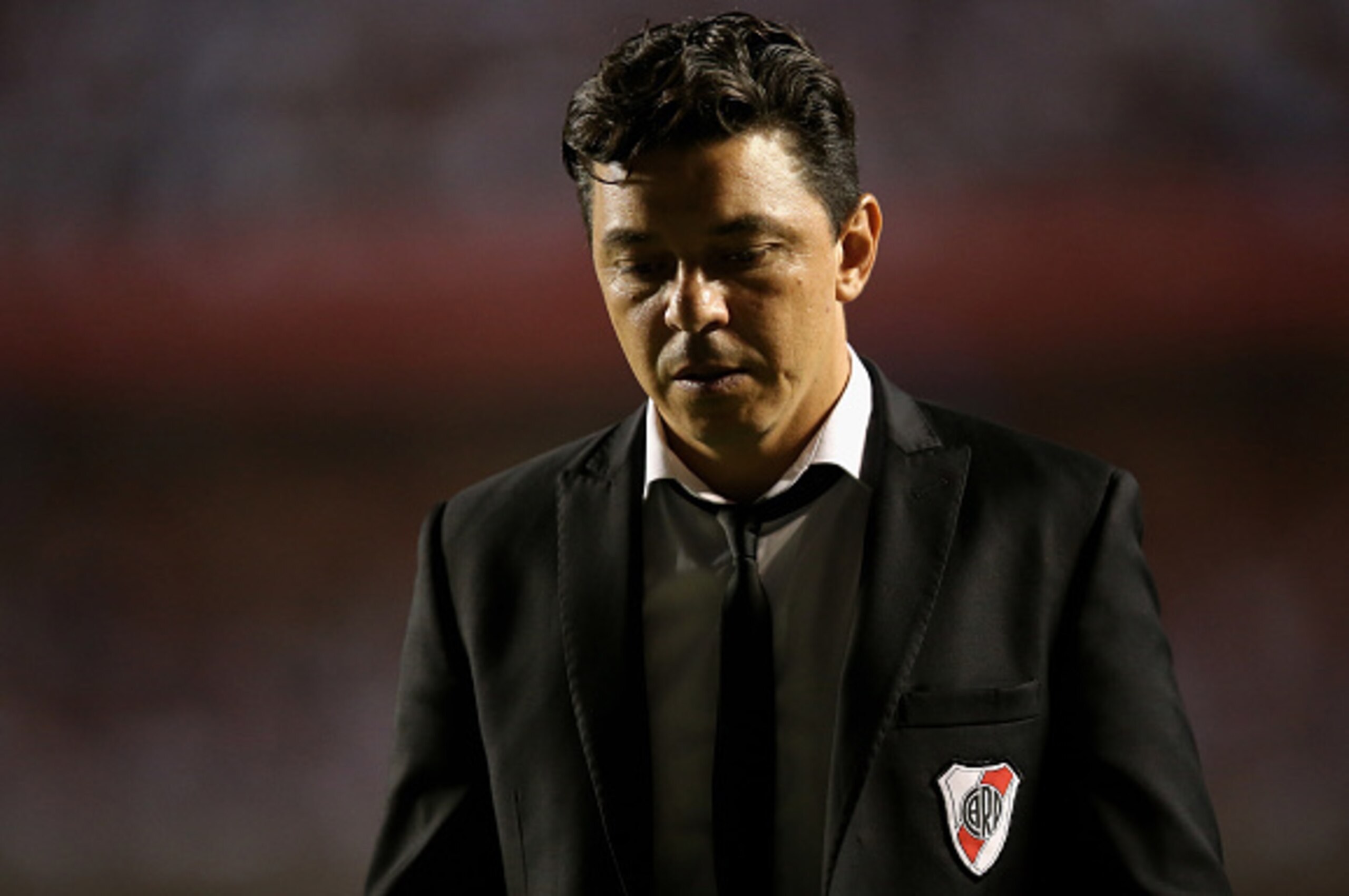 SAO PAULO, BRAZIL - APRIL 13:  Head coach Marcelo Gallardo of River Plate looks on during a match between Sao Paulo and River Plate as part of Group 1 of Copa Bridgestone Libertadores at Morumbi Stadium on April 13, 2016 in Sao Paulo, Brazil.  (Photo by F