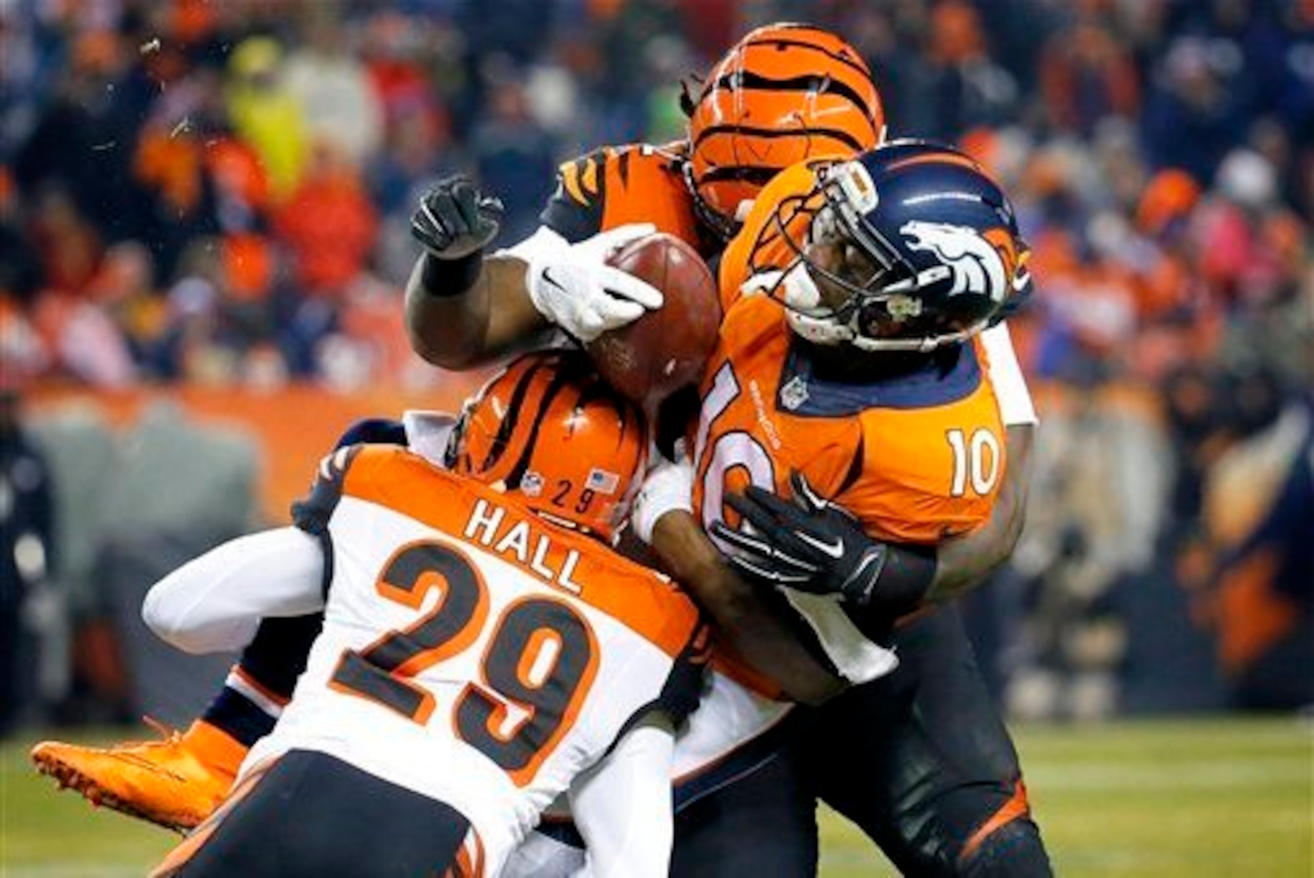Leon Hall excelled as the Bengals' nickelback.