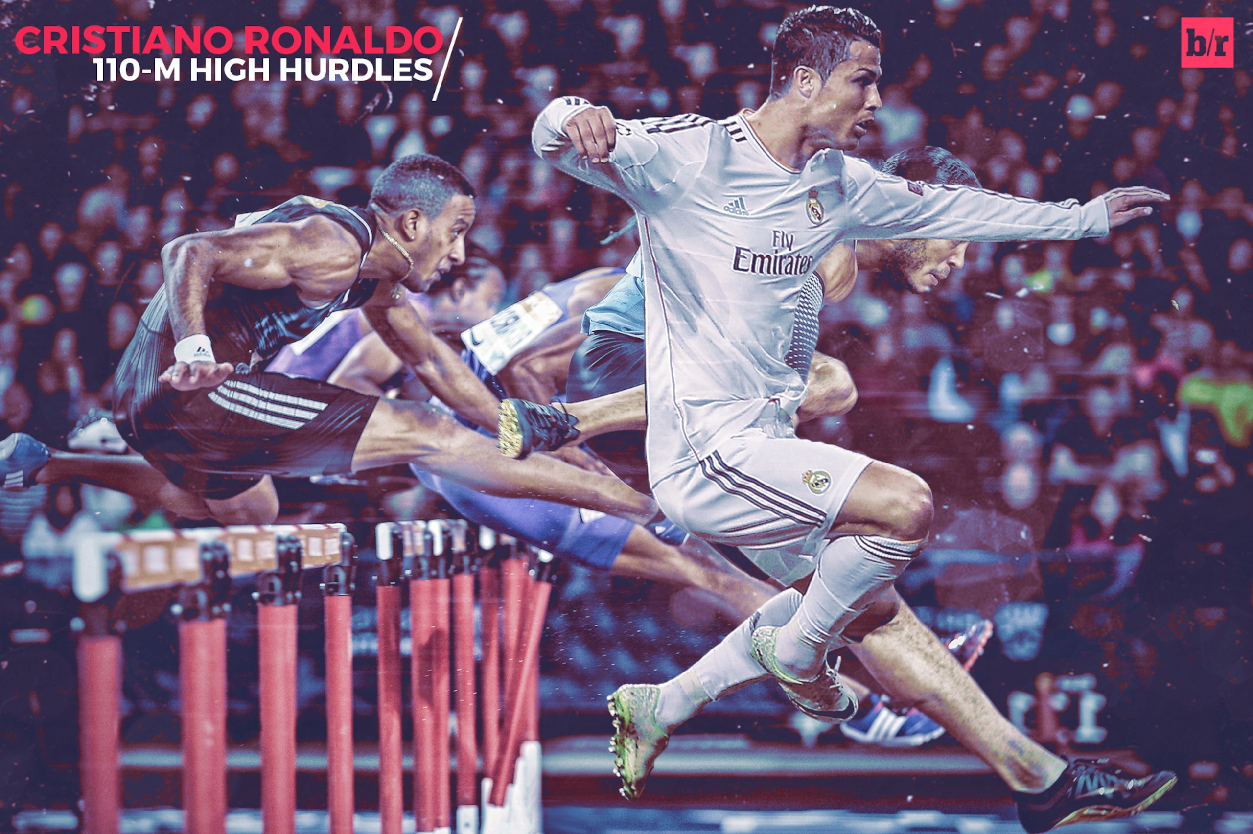 Cristiano Ronaldo's ability to adjust to defenders while running at high speed would translate well to the hurdles.