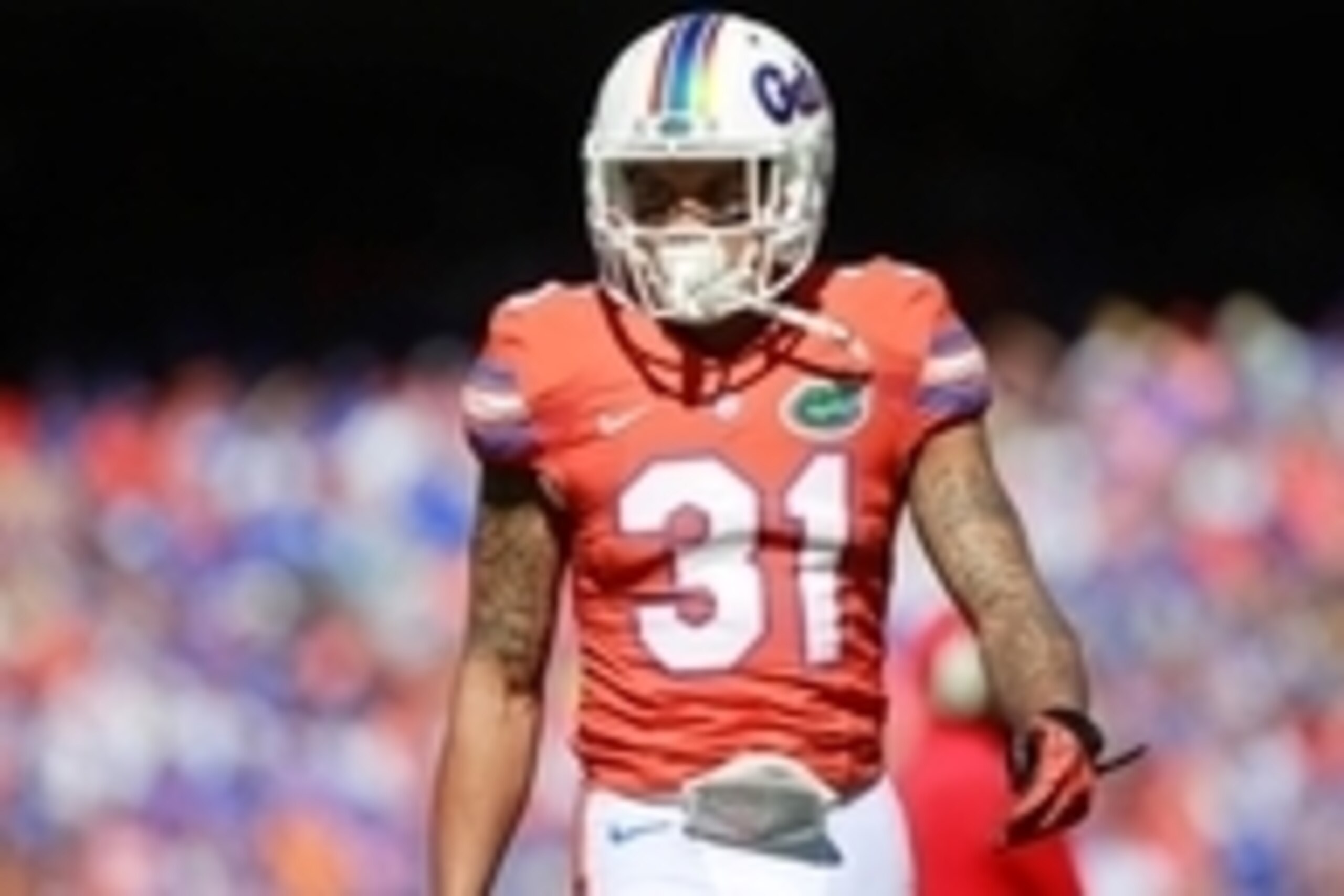 Nov 7, 2015; Gainesville, FL, USA;Florida Gators defensive back Jalen Tabor (31)  during the first quarter at Ben Hill Griffin Stadium. Mandatory Credit: Kim Klement-USA TODAY Sports
