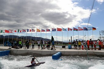 RIO DE JANEIRO, BRAZIL - AUGUST 11:  Stefanie Horn of Italy competes during the Women's Kayak (K1) Semi-final on Day 6 of the Rio 2016 Olympics at Whitewater Stadium on August 11, 2016 in Rio de Janeiro, Brazil.  (Photo by Rob Carr/Getty Images)