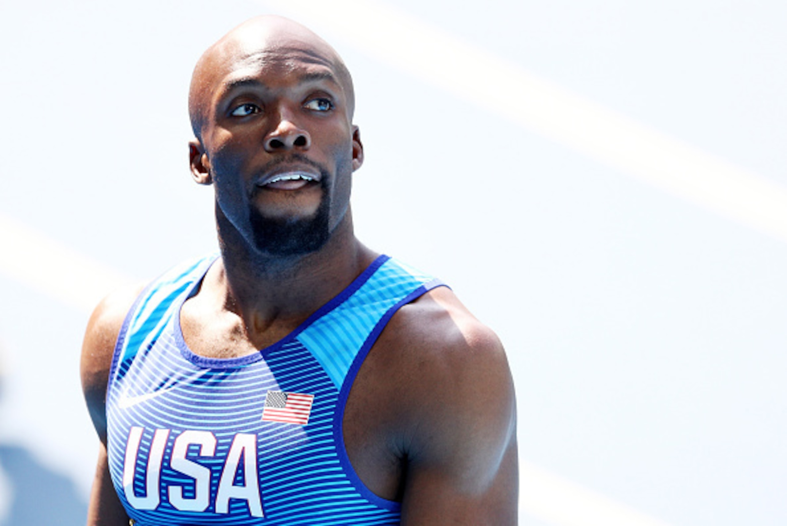 RIO DE JANEIRO, BRAZIL - AUGUST 16:  Lashawn Merritt of the United States reacts after competing in the Men's 200m Round 1 - Heat 8 on Day 11 of the Rio 2016 Olympic Games at the Olympic Stadium on August 16, 2016 in Rio de Janeiro, Brazil.  (Photo by Pau