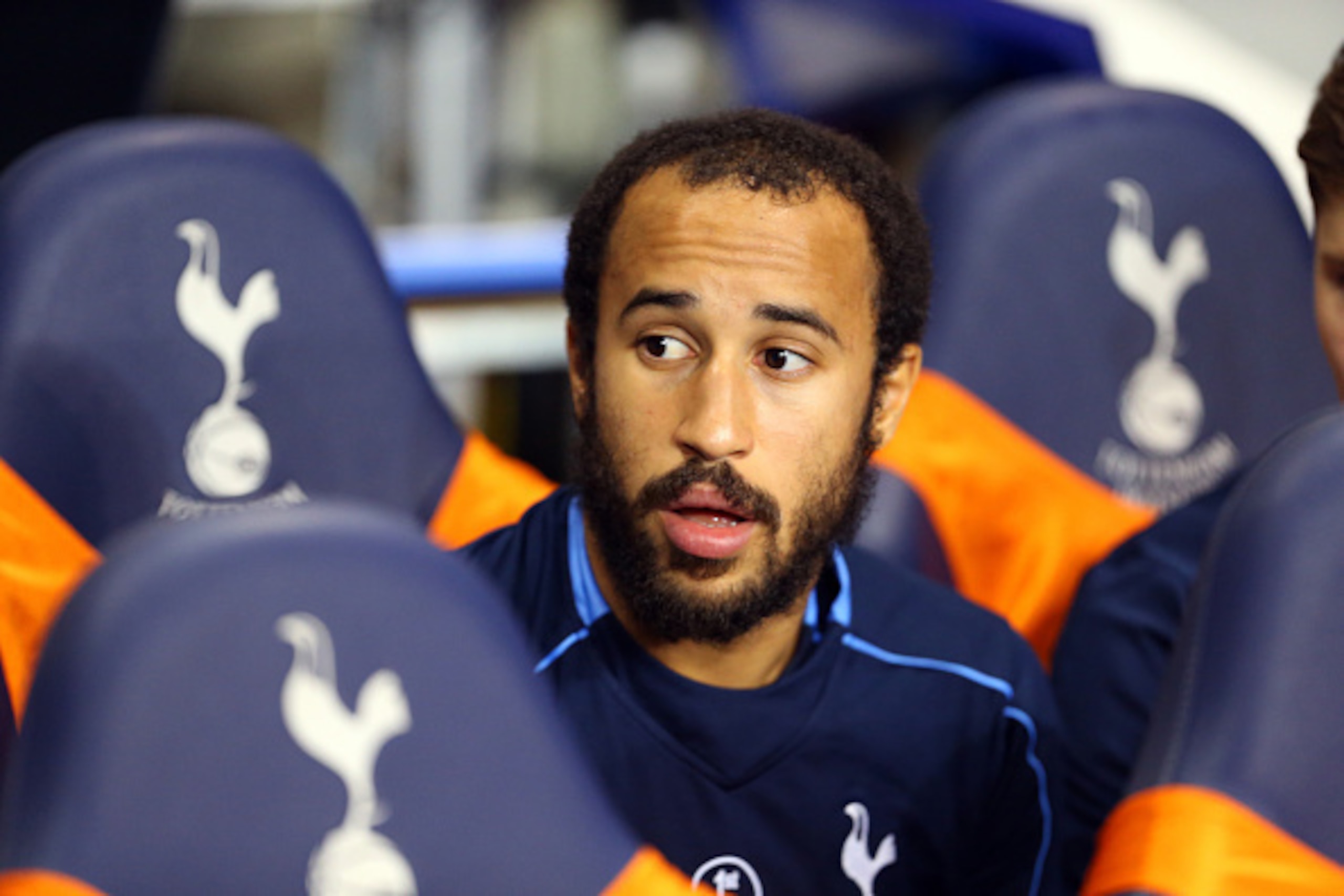 LONDON, ENGLAND - NOVEMBER 02:  Andros Townsend of Tottenham Hotspur sits on the bench before the Barclays Premier League match between Tottenham Hotspur and Aston Villa at White Hart Lane on November 2, 2015 in London, England.  (Photo by Catherine Ivill