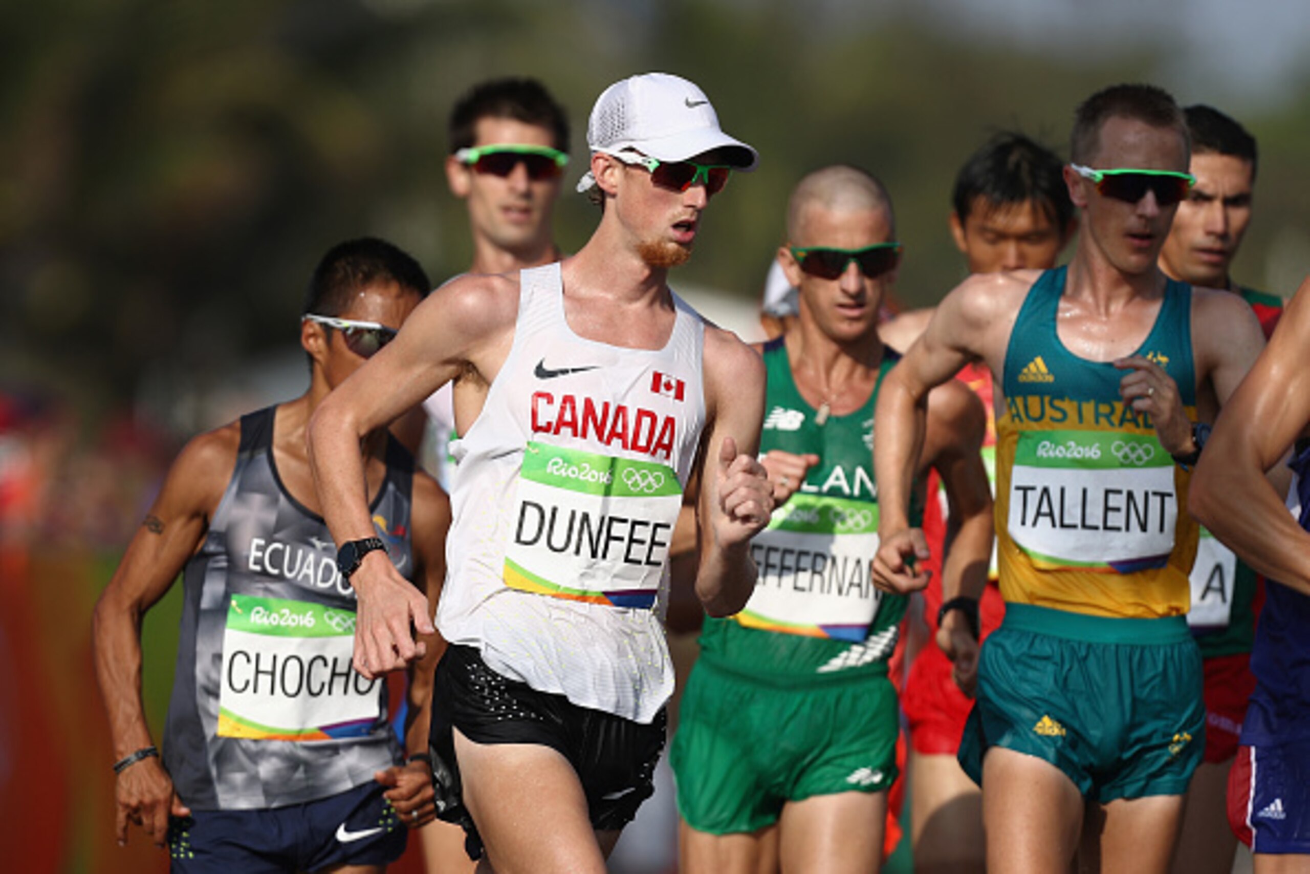 RIO DE JANEIRO, BRAZIL - AUGUST 19:  Evan Dunfee of Canada competes in the Men's 50km Race Walk on Day 14 of the Rio 2016 Olympic Games at Pontal on August 19, 2016 in Rio de Janeiro, Brazil.  (Photo by Bryn Lennon/Getty Images)