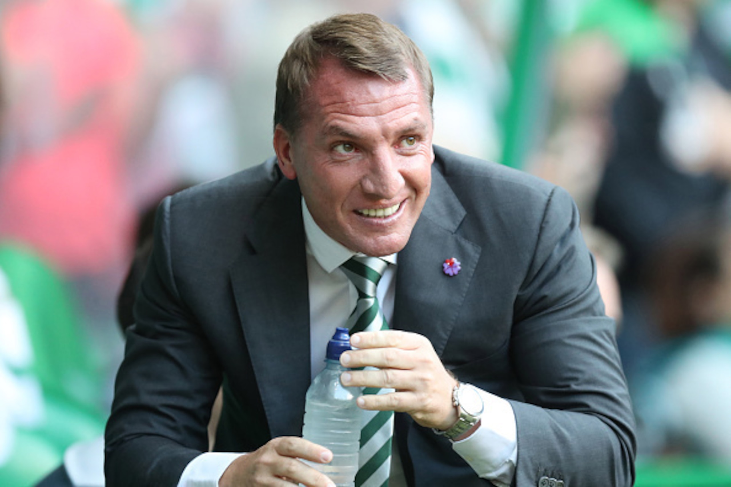 GLASGOW, SCOTLAND - AUGUST 17: Brendan Rodgers Manager of Celtic during the UEFA Champions League, Qualifying Play-Off 1st Leg between Celtic and Hapoel Be'er Sheva at Celtic Park on August 17, 2016 in Glasgow, Scotland. (Photo by Steve  Welsh/Getty Image
