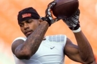 Aug 18, 2016; Cleveland, OH, USA; Cleveland Browns wide receiver Terrelle Pryor (11) catches a pass during warm ups prior to the game Atlanta Falcons at FirstEnergy Stadium. Mandatory Credit: Scott R. Galvin-USA TODAY Sports