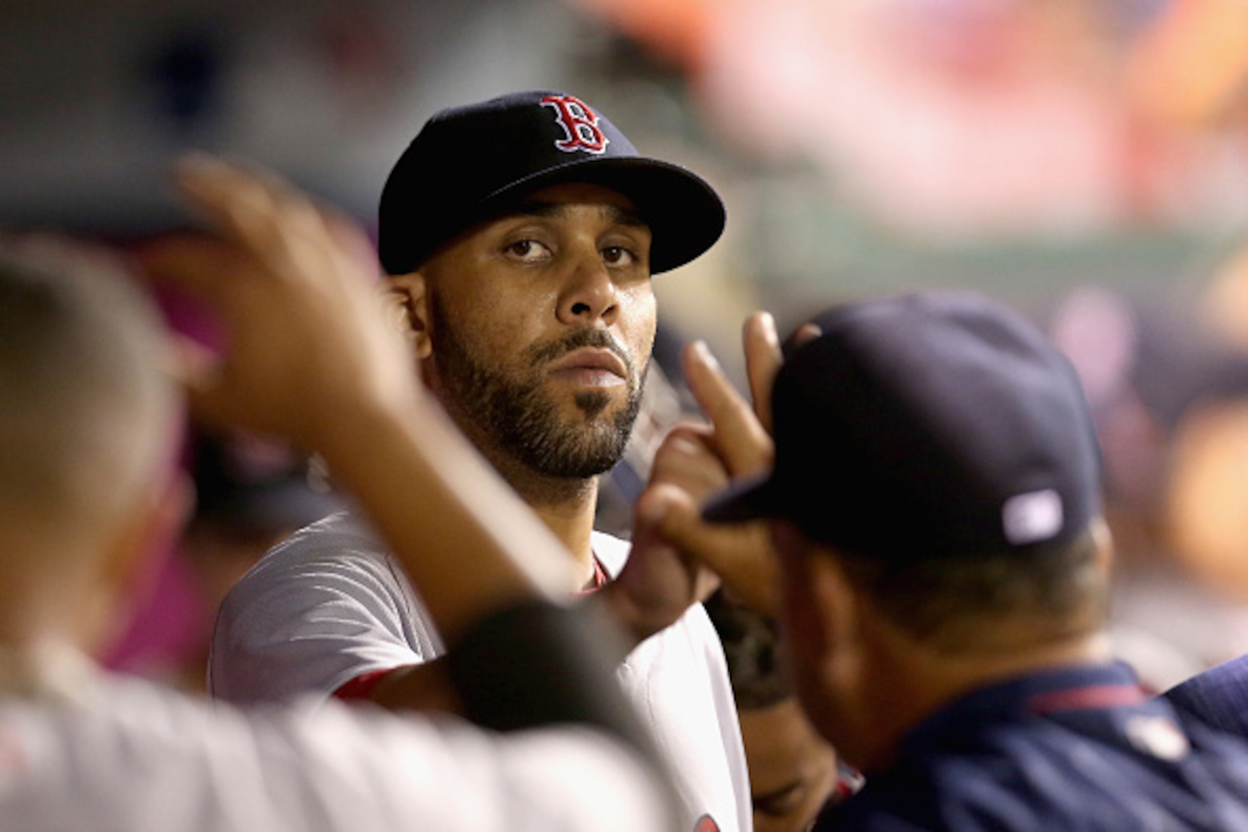 ANAHEIM, CALIFORNIA - JULY 28: Starting pitcher David Price #24of the Boston Red Sox is greeted by teammates in the dugout after leaving the game with a 1-0 lead after pitching eight shutout innings against the Los Angeles Angels of Anaheim at Angel Stadi ANAHEIM, CALIFORNIA - JULY 28: Starting pitcher David Price #24of the Boston Red Sox is greeted by teammates in the dugout after leaving the game with a 1-0 lead after pitching eight shutout innings against the Los Angeles Angels of Anaheim at Angel Stadi