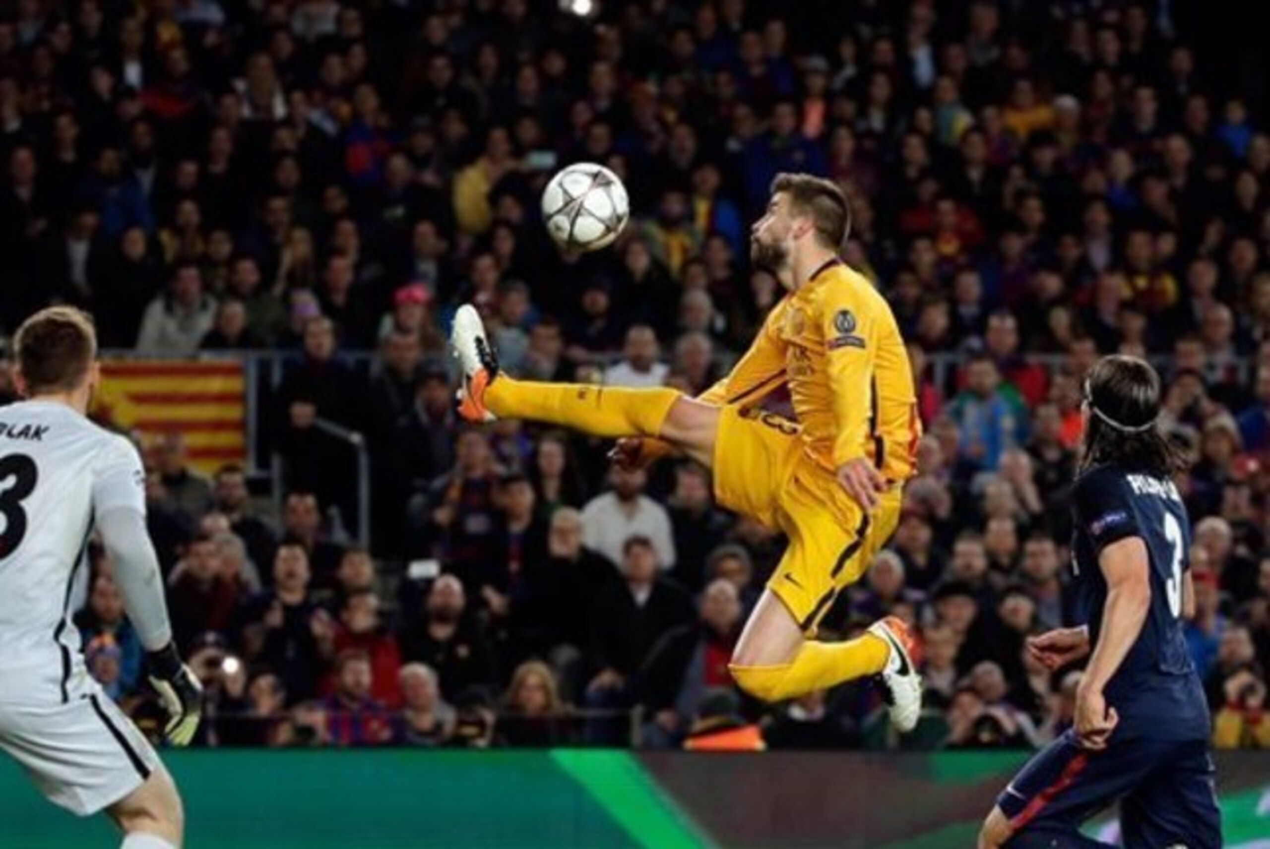 Gerard Pique in action against Atletico.