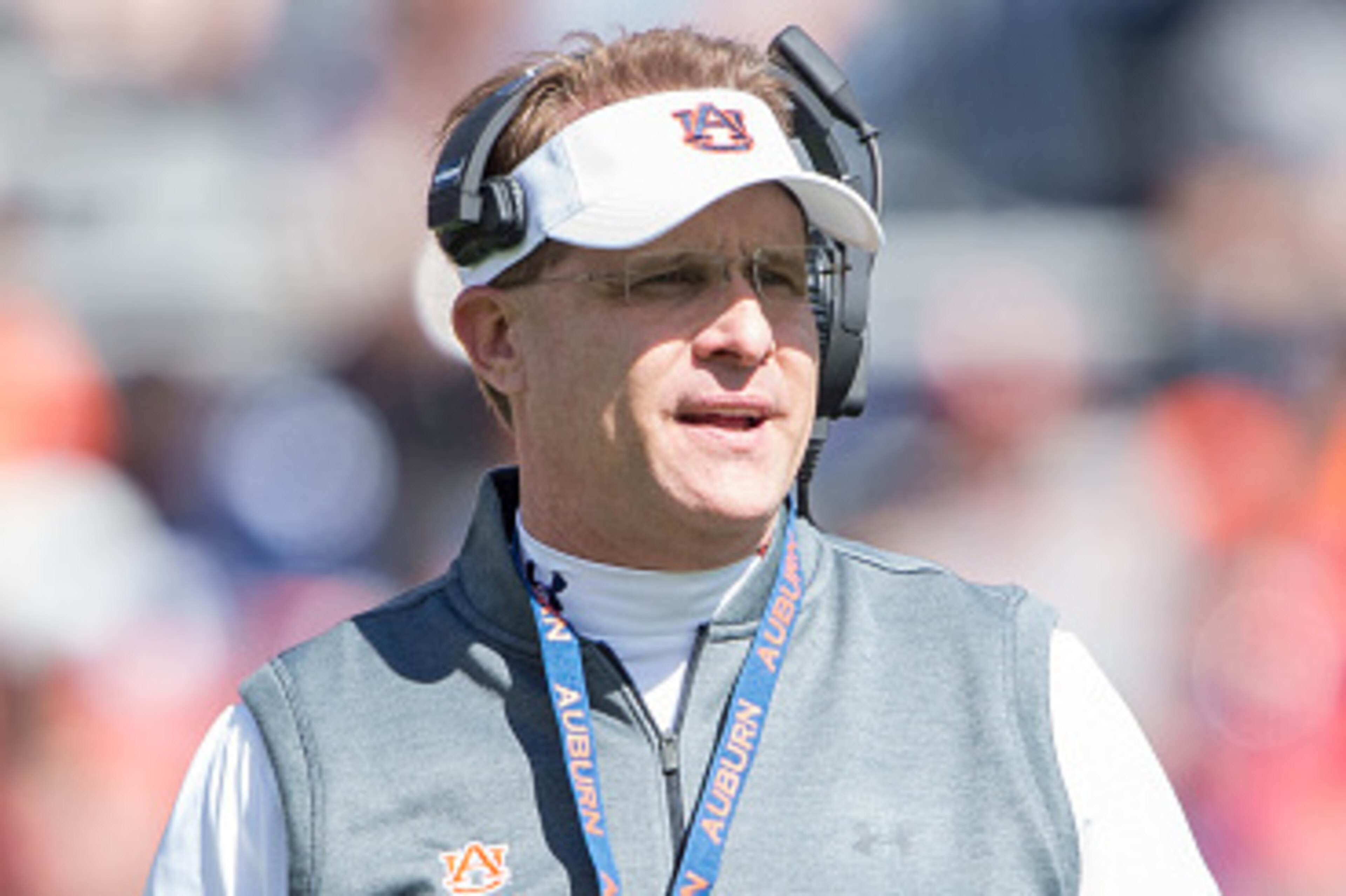 AUBURN, AL - APRIL 9: Head coach Gus Malzahn of the Auburn Tigers during their spring game at Jordan Hare Stadium on April 9, 2016 in Auburn, Alabama. (Photo by Michael Chang/Getty Images)
