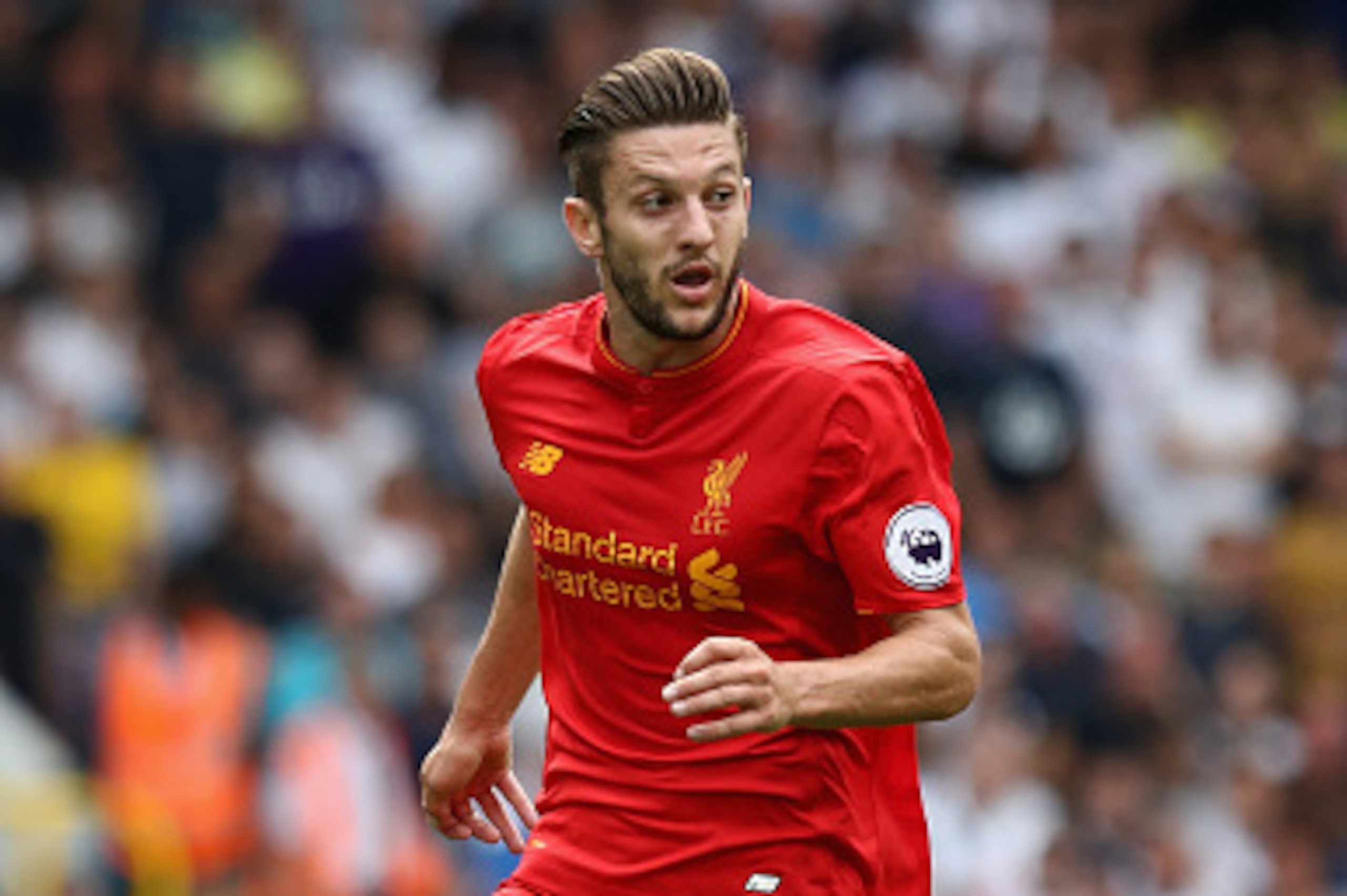 LONDON, ENGLAND - AUGUST 27:  Adam Lallana of Liverpool in action during the Premier League match between Tottenham Hotspur and Liverpool at White Hart Lane on August 27, 2016 in London, England.  (Photo by Julian Finney/Getty Images)