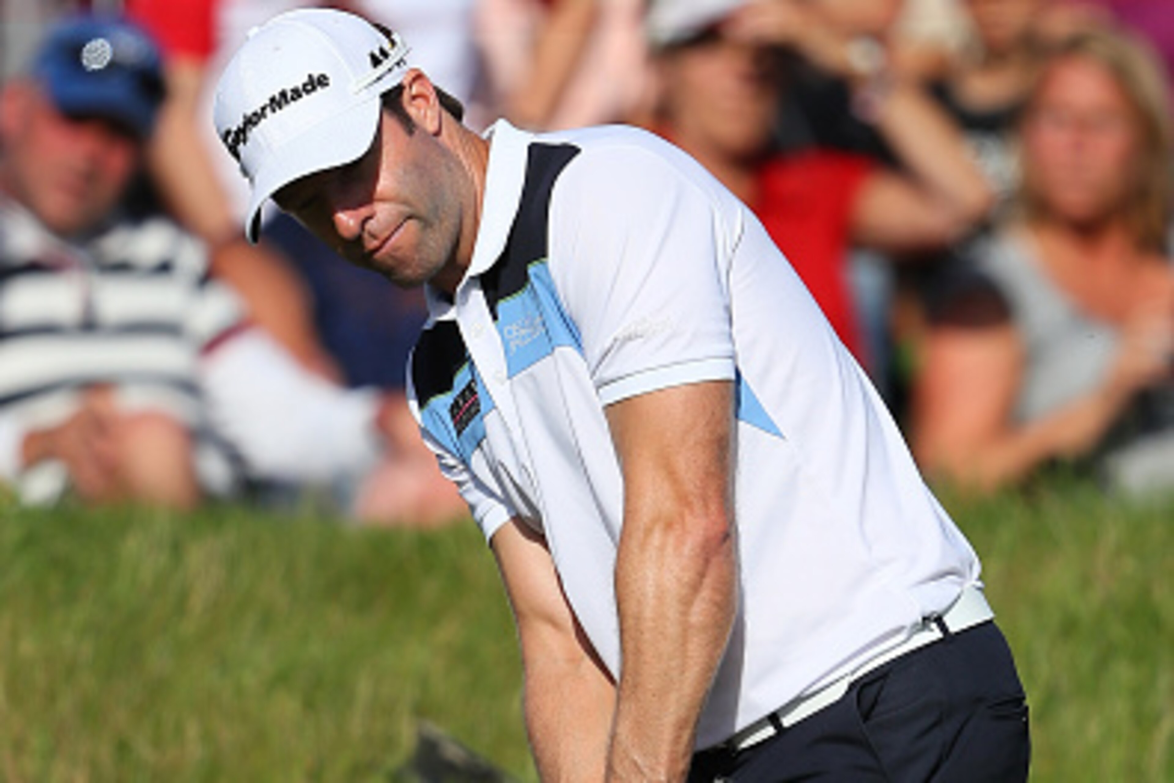 AALBORG, DENMARK - AUGUST 27:  Bradley Dredge of Wales hits his third shot on the 17th hole during the third round of Made in Denmark at Himmerland Golf & Spa Resort on August 27, 2016 in Aalborg, Denmark.  (Photo by Andrew Redington/Getty Images)