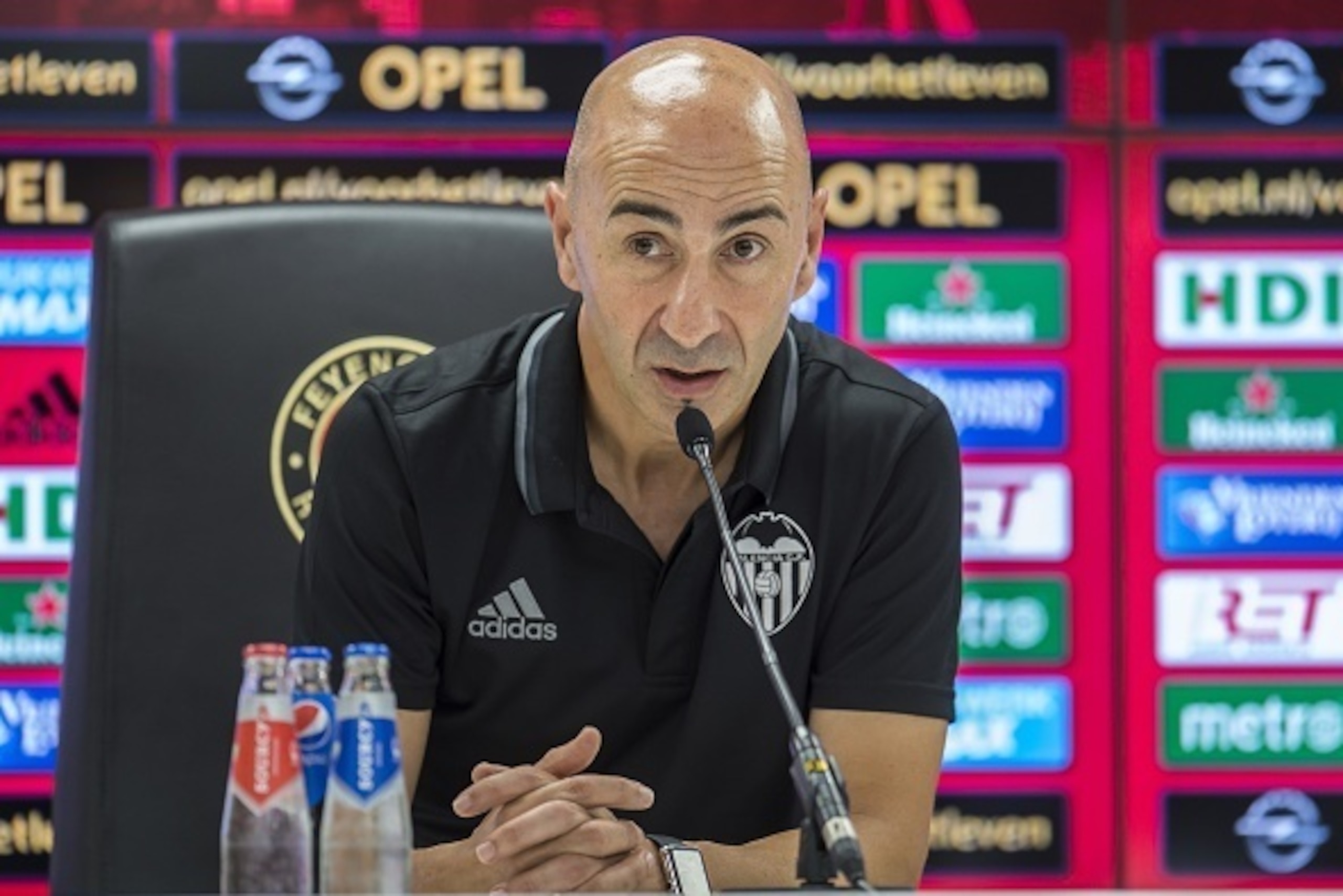 coach Pako Ayestaran of Valencia CF during the pre-season friendly match between Feyenoord  and Valencia on July 23, 2016 at the Kuip in Rotterdam, The Netherlands.(Photo by VI Images via Getty Images)