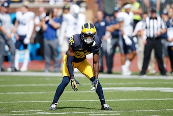 ANN ARBOR, MI - SEPTEMBER 26: Jourdan Lewis #26 of the Michigan Wolverines in action against the BYU Cougars during a game at Michigan Stadium on September 26, 2015 in Ann Arbor, Michigan. The Wolverines defeated the Cougars 31-0. (Photo by Joe Robbins/Ge