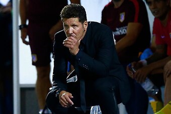 LEGANES, SPAIN - AUGUST 27: Head coach Diego Pablo Simeone of Atletico de Madrid reacts ahead the bench during the La Liga match between Club Deportivo Leganes and Club Atletico de Madrid at Estadio Municipal de Butarque on August 27, 2016 in Leganes, Spa