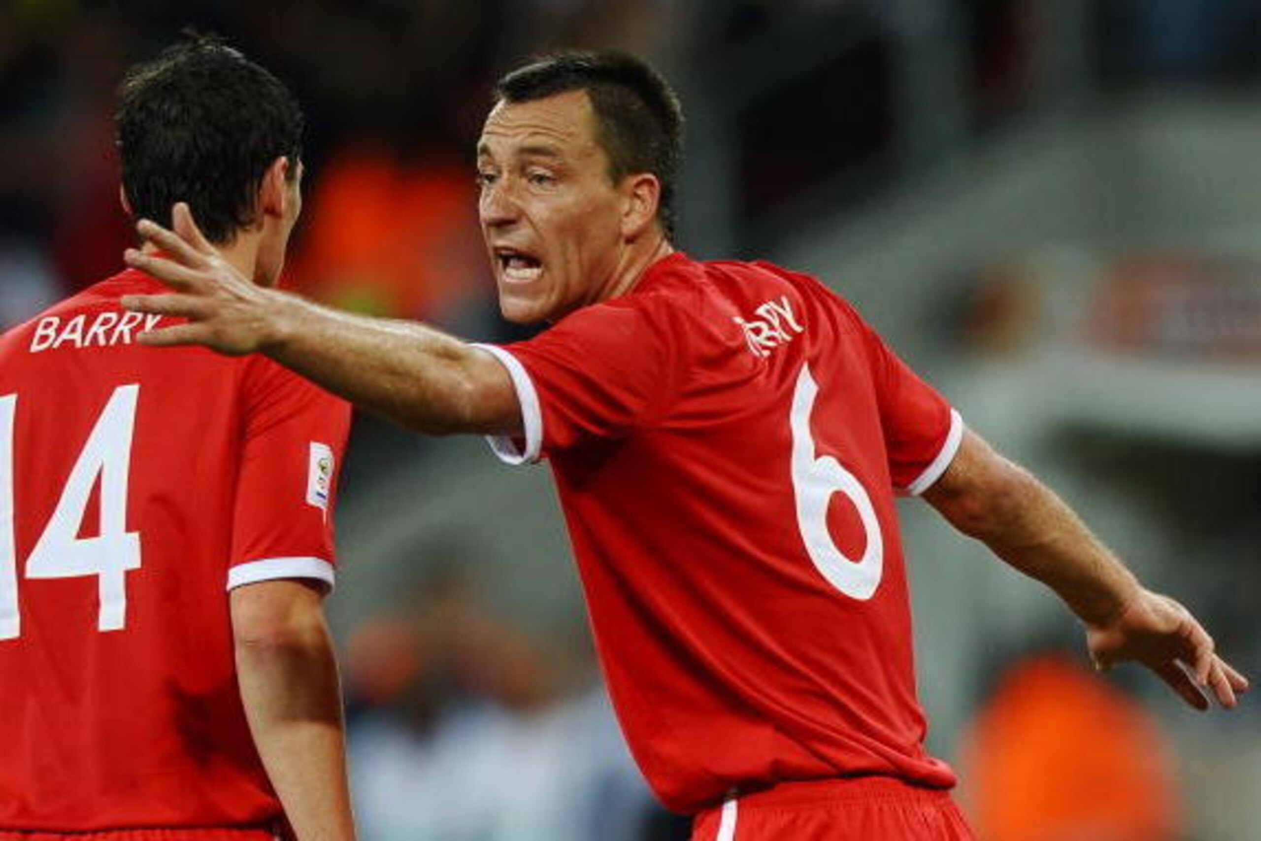 PORT ELIZABETH, SOUTH AFRICA - JUNE 23:  John Terry of England during the 2010 FIFA World Cup South Africa Group C match between Slovenia and England at the Nelson Mandela Bay Stadium on June 23, 2010 in Port Elizabeth, South Africa.  (Photo by Laurence G