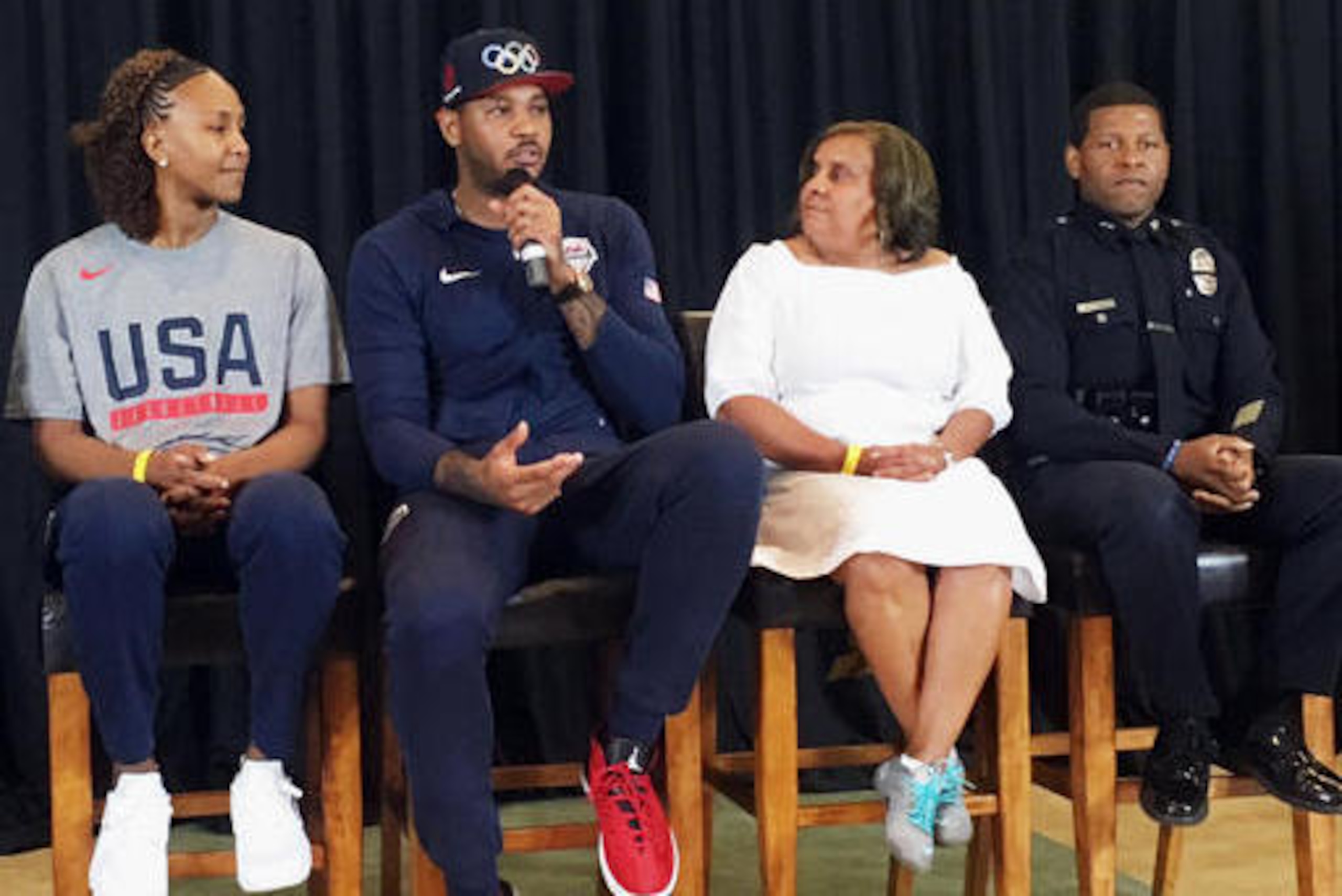 Tamika Catchings said she'd like to see more social activism discussions such as the one she took part in with Carmelo Anthony before the Olympics.