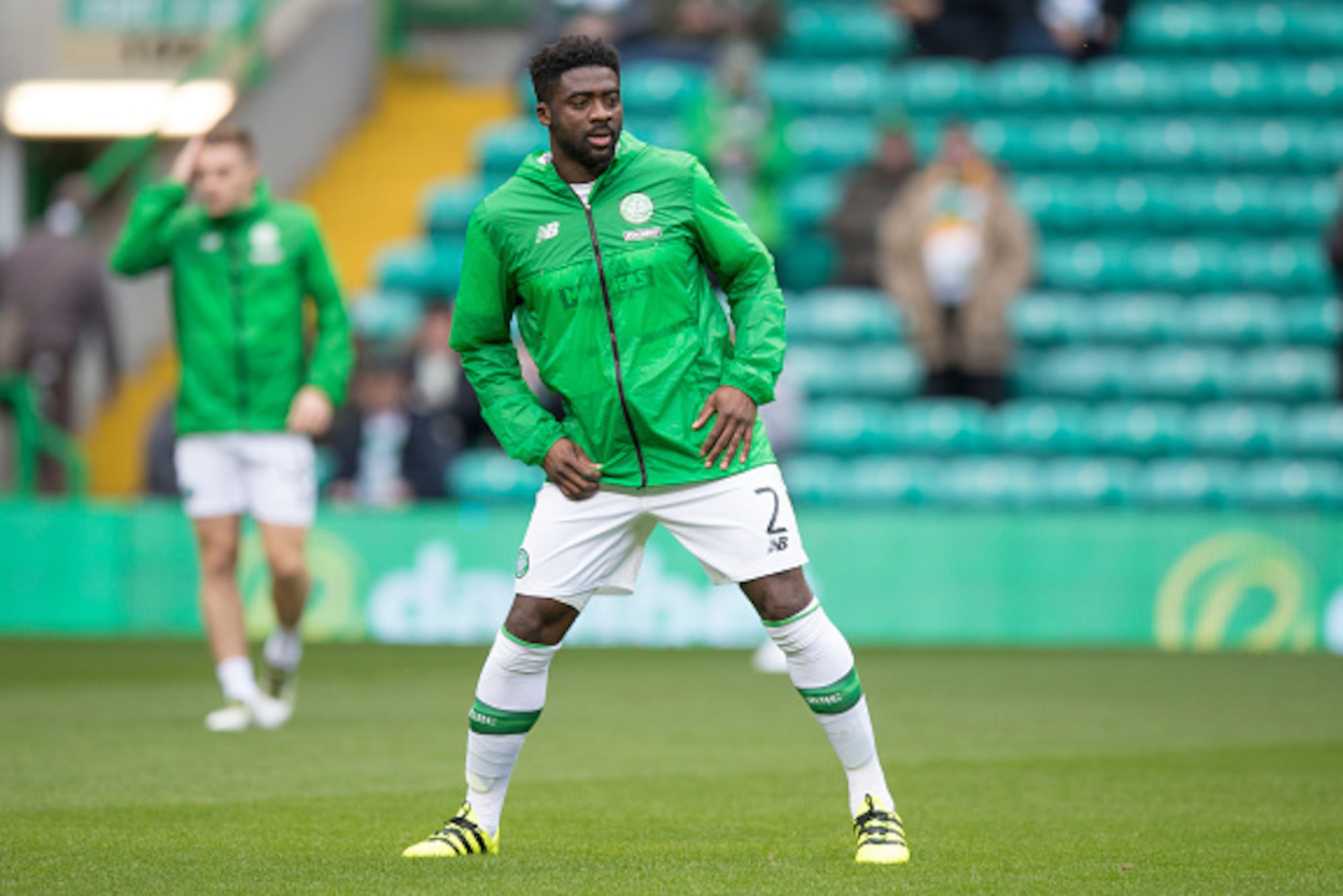 GLASGOW, SCOTLAND - AUGUST 3: Kolo Toure of Celtic  during his pre-match warm up before the UEFA Champions League, Third Round, Second Leg between Celtic and Astana at Celtic Park on Aug 3, 2016 in Glasgow, Scotland. (Photo by Steve  Welsh/Getty Images)
