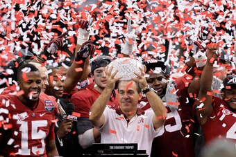 Alabama head coach Nick Saban is searching for his sixth national title.