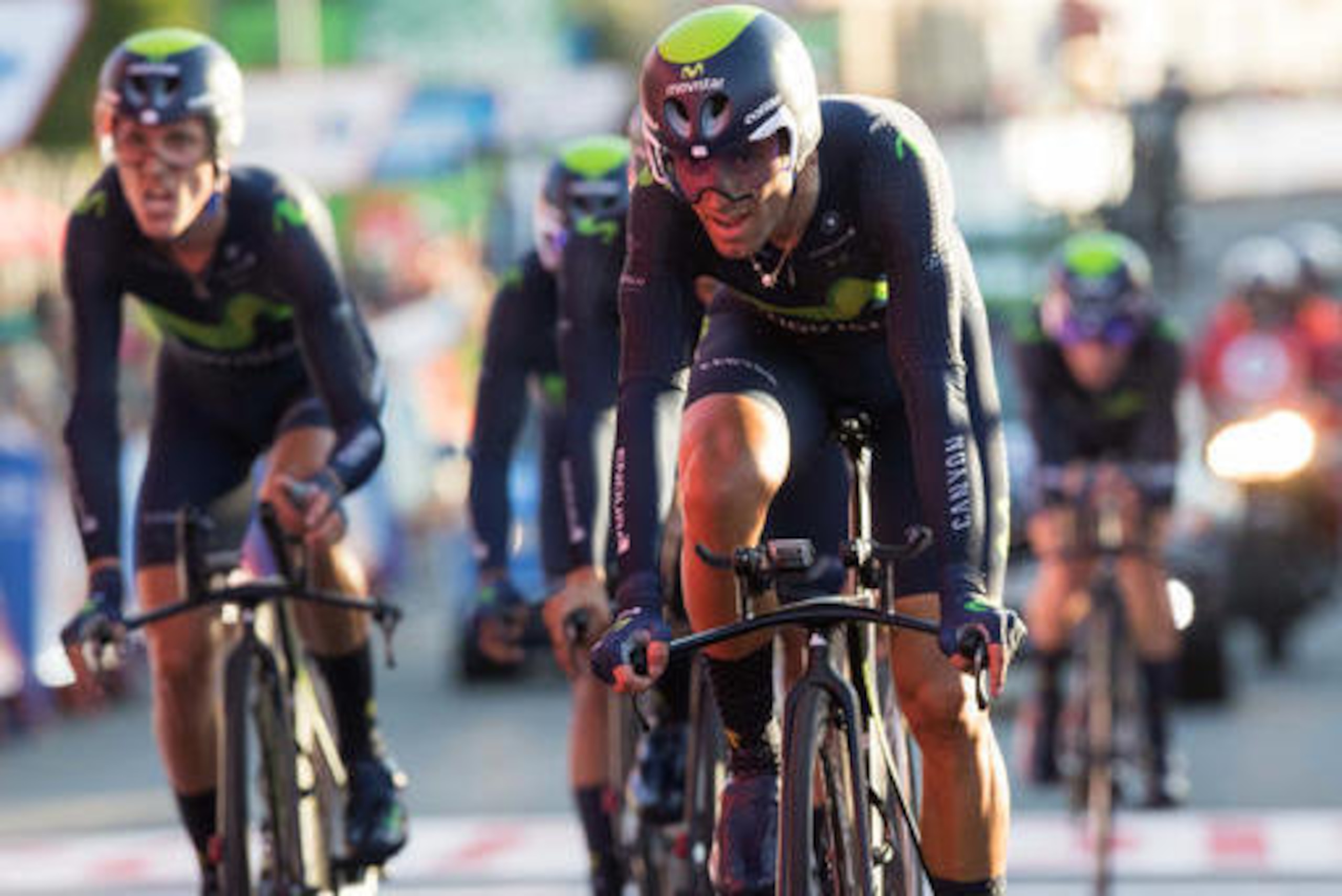 Valverde attacked late for Movistar.