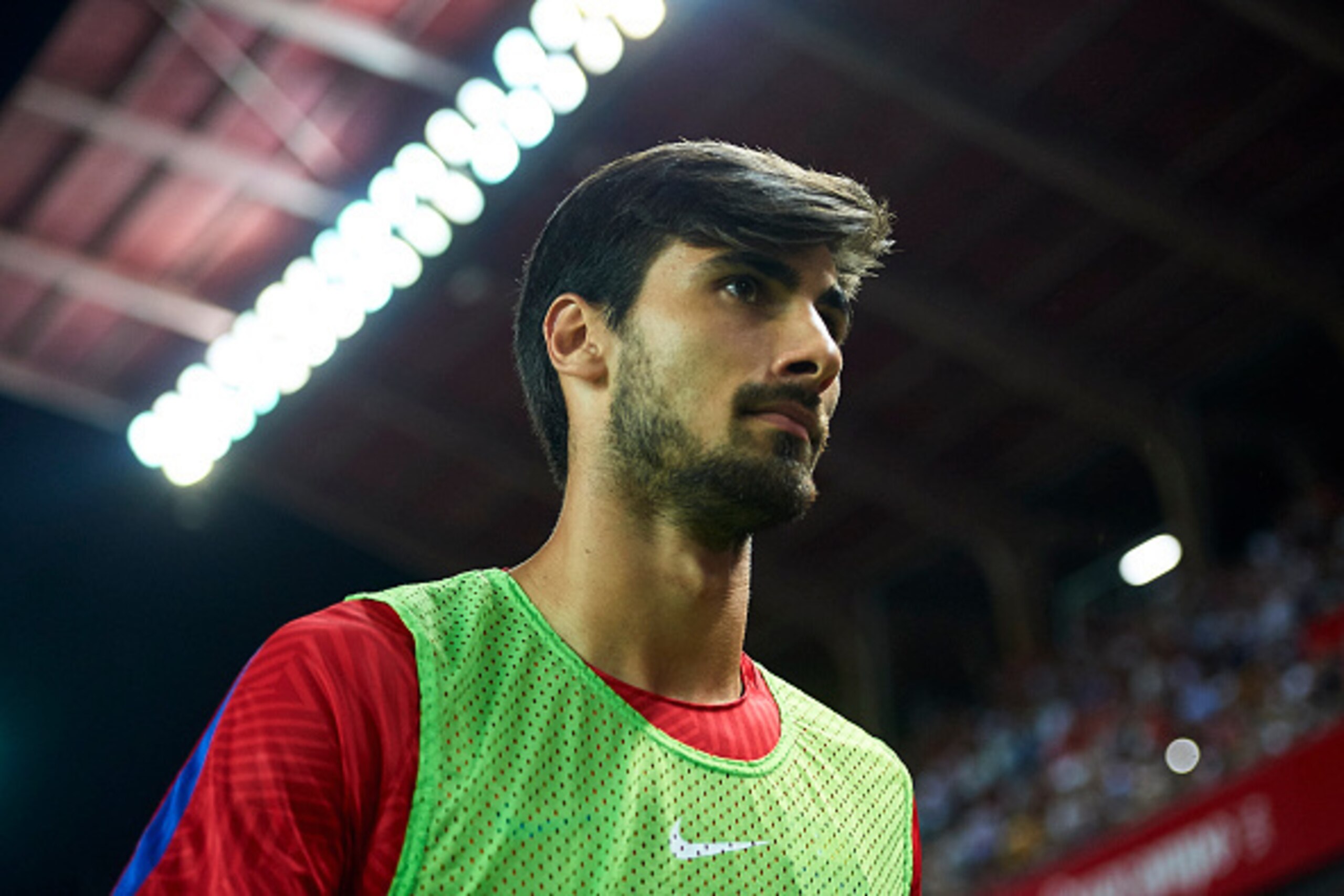 SEVILLE, SPAIN - AUGUST 14:  Andre Gomes of FC Barcelona  looks on prior to the match between Sevilla FC vs FC Barcelona as part of the Spanish Super Cup Final 1st Leg  at Estadio Ramon Sanchez Pizjuan on August 14, 2016 in Seville, Spain.  (Photo by Aito
